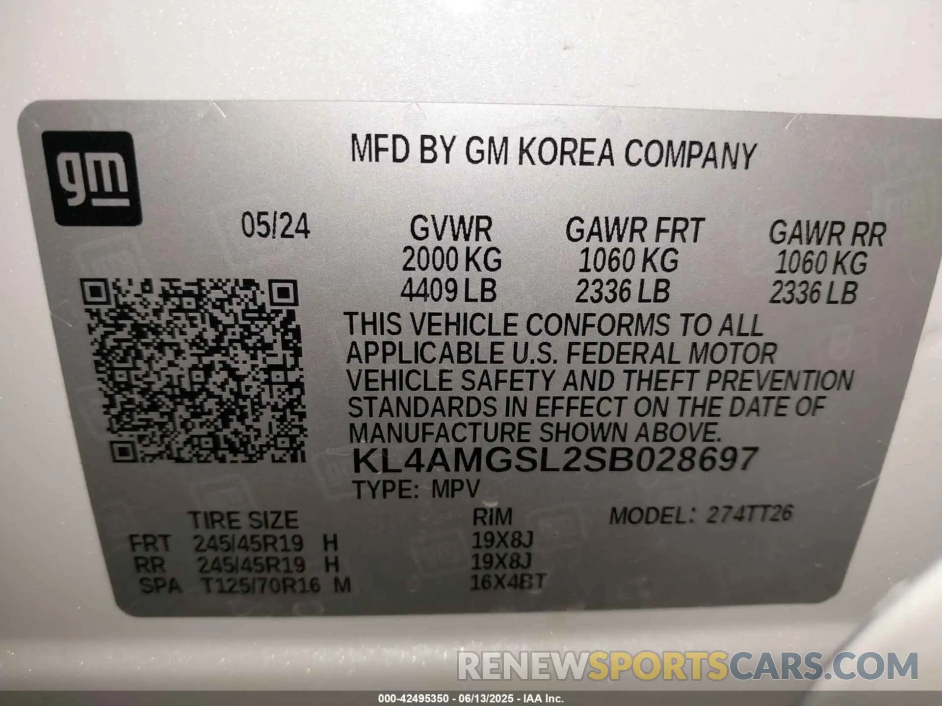 9 fotografías del automóvil dañado KL4AMGSL2SB028697 BUICK ENCORE GX 2025