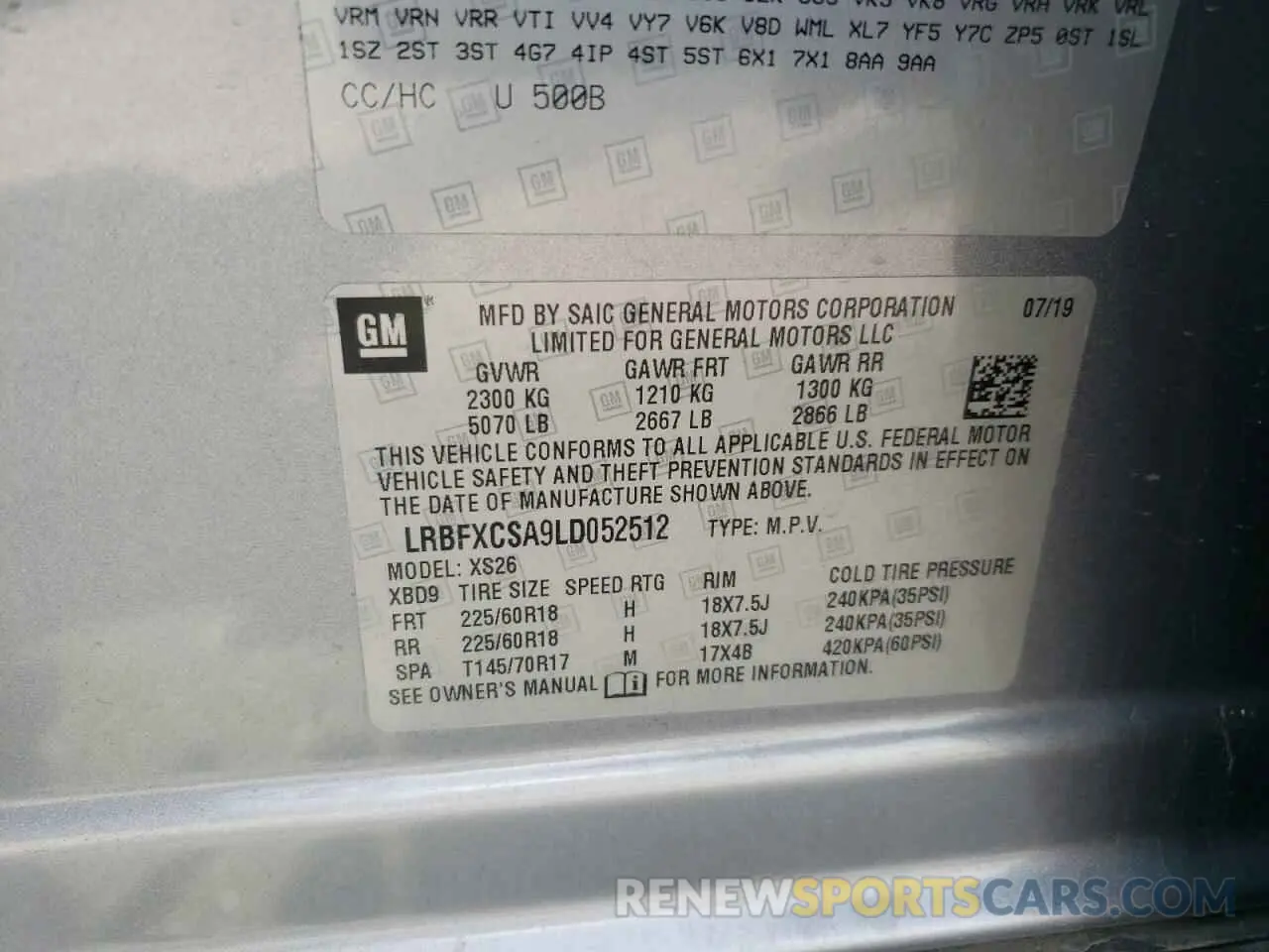 13 fotografías del automóvil dañado LRBFXCSA9LD052512 BUICK ENVISION 2020
