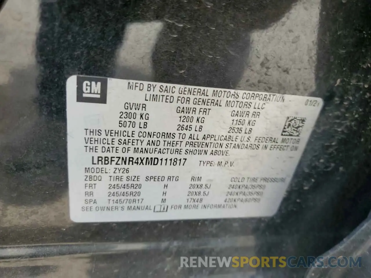 13 fotografías del automóvil dañado LRBFZNR4XMD111817 BUICK ENVISION 2021