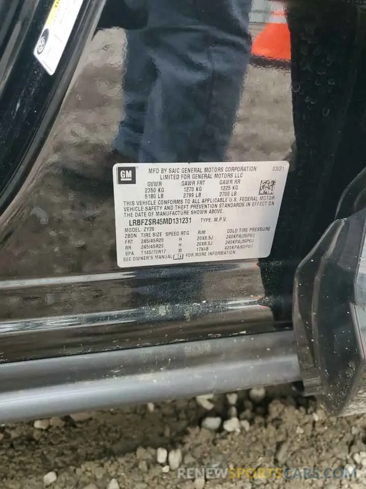 13 fotografías del automóvil dañado LRBFZSR45MD131231 BUICK ENVISION 2021