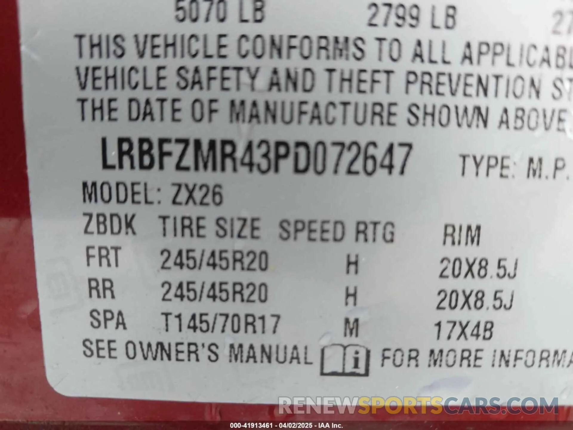 9 fotografías del automóvil dañado LRBFZMR43PD072647 BUICK ENVISION 2023