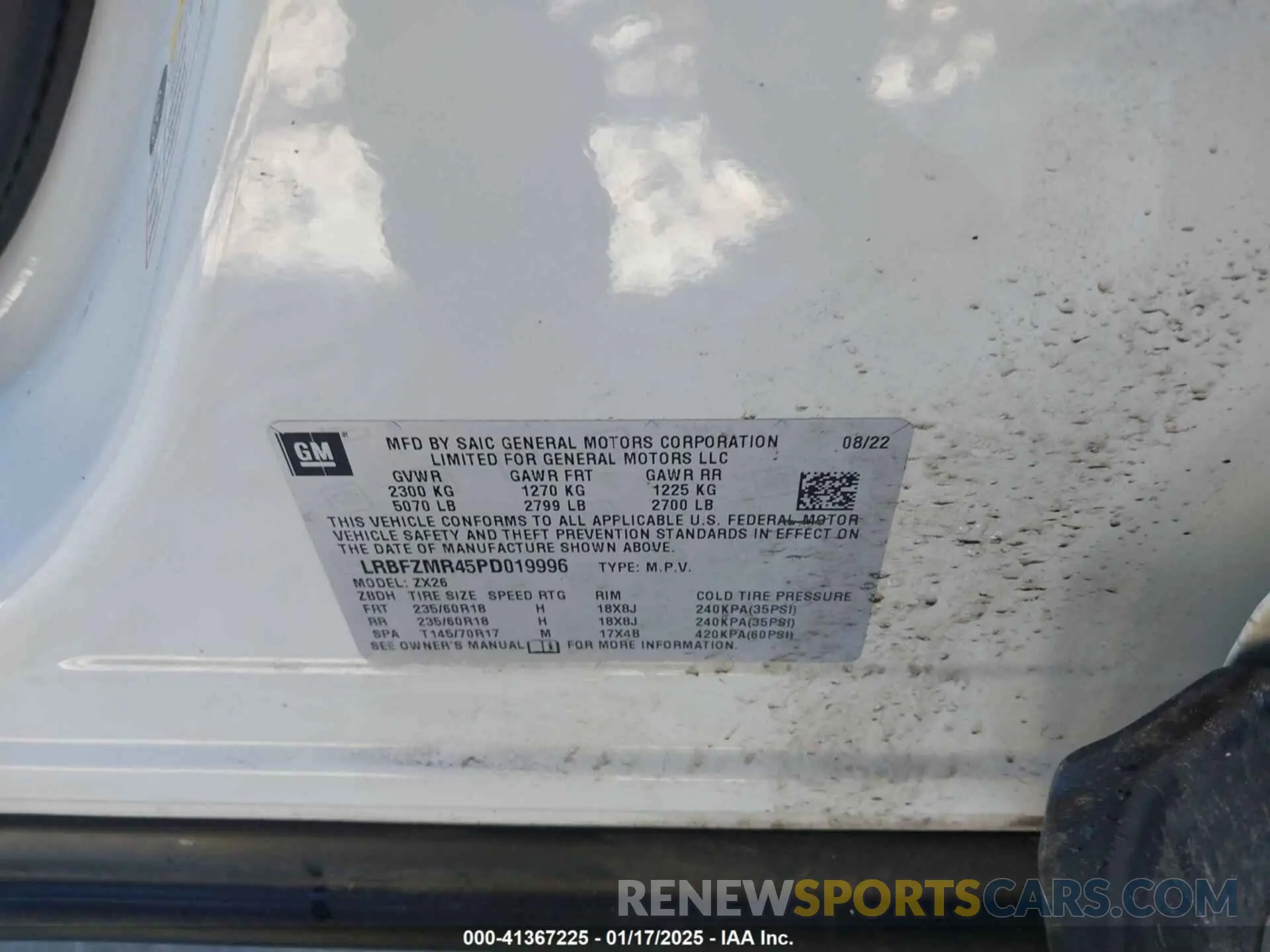 9 fotografías del automóvil dañado LRBFZMR45PD019996 BUICK ENVISION 2023