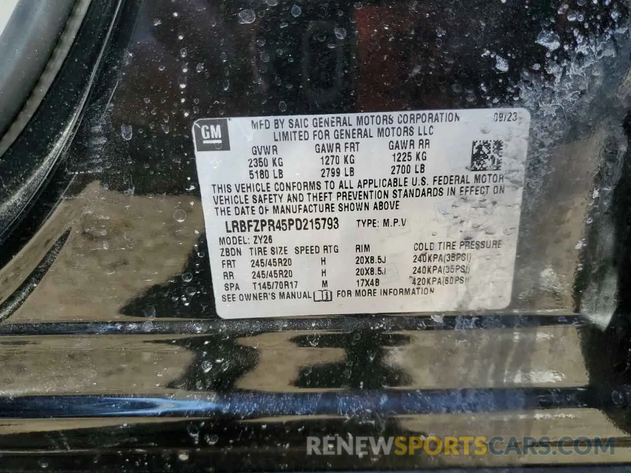 13 fotografías del automóvil dañado LRBFZPR45PD215793 BUICK ENVISION 2023