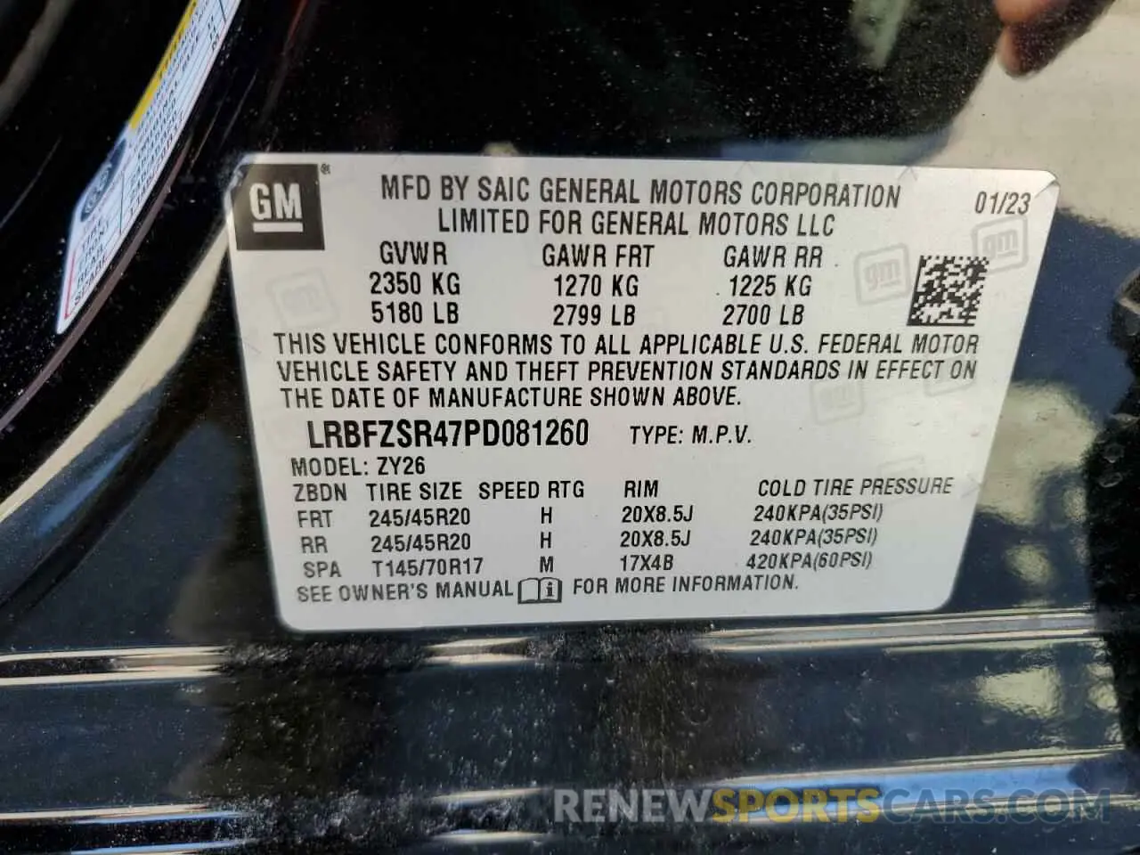 13 fotografías del automóvil dañado LRBFZSR47PD081260 BUICK ENVISION 2023