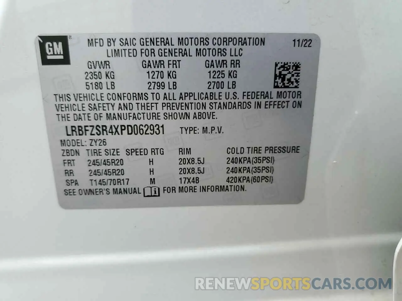 15 fotografías del automóvil dañado LRBFZSR4XPD062931 BUICK ENVISION 2023