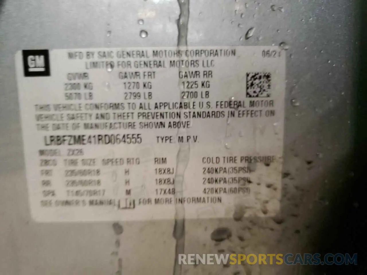 13 fotografías del automóvil dañado LRBFZME41RD064555 BUICK ENVISION 2024
