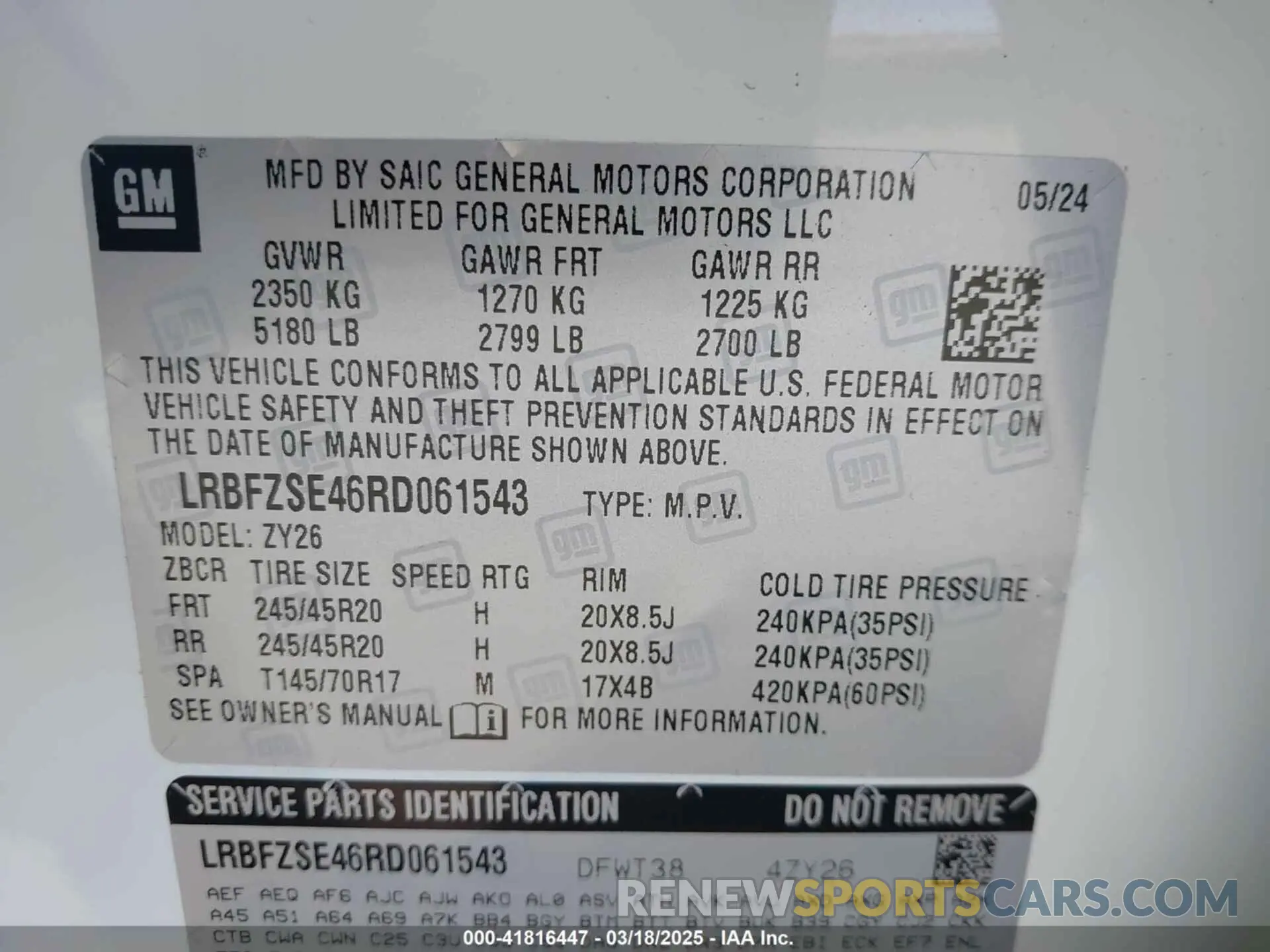 9 fotografías del automóvil dañado LRBFZSE46RD061543 BUICK ENVISION 2024