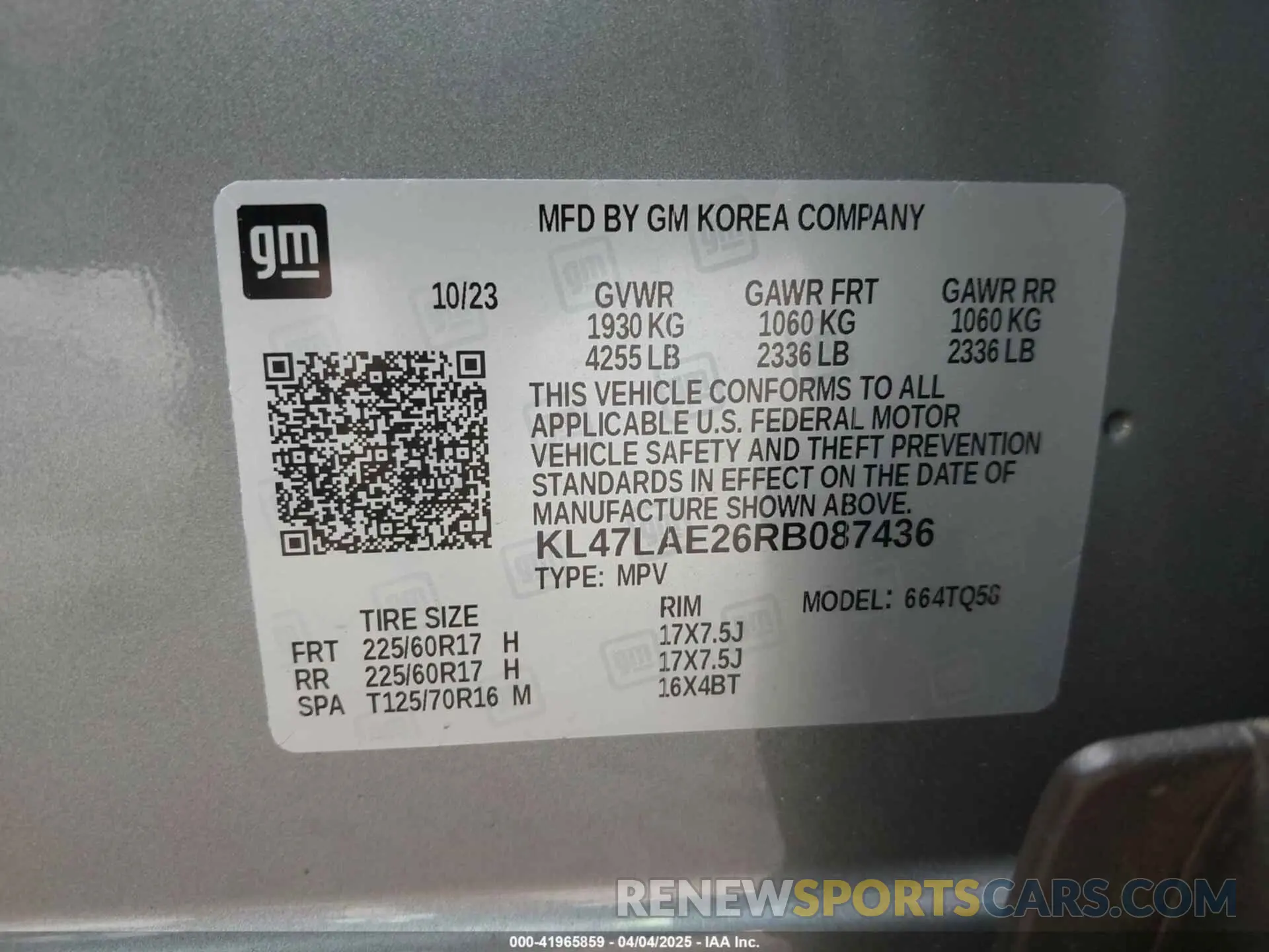 9 fotografías del automóvil dañado KL47LAE26RB087436 BUICK ENVISTA 2024