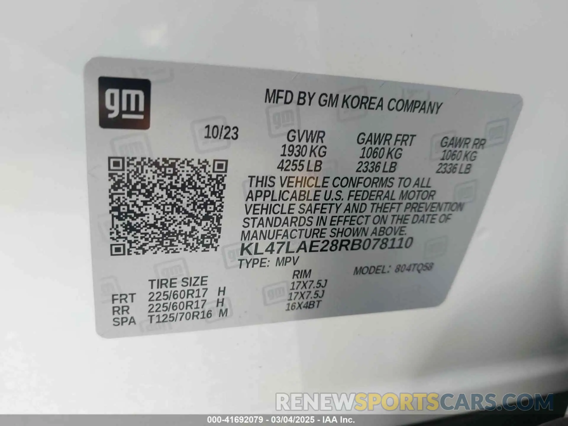 9 fotografías del automóvil dañado KL47LAE28RB078110 BUICK ENVISTA 2024
