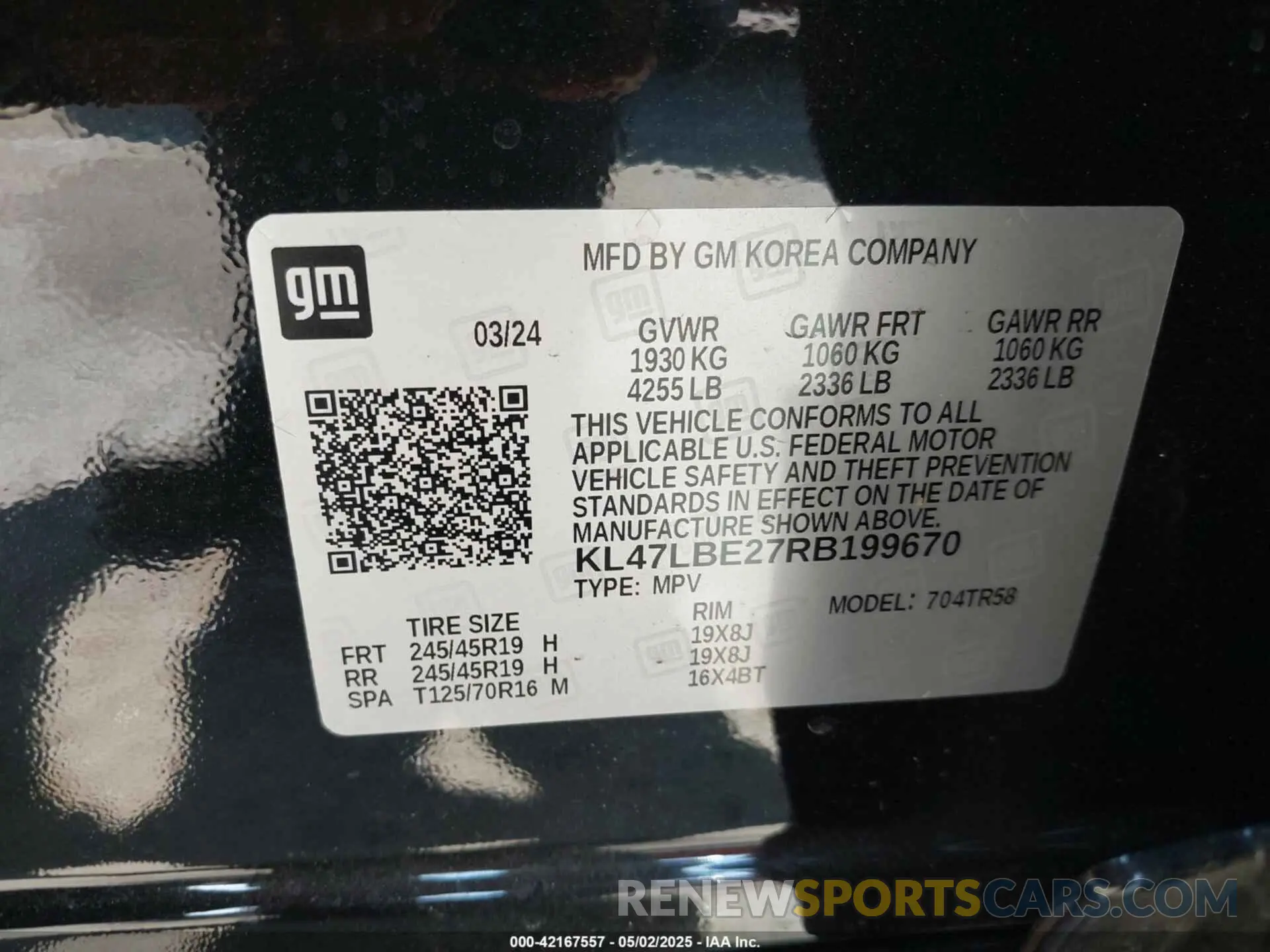 9 fotografías del automóvil dañado KL47LBE27RB199670 BUICK ENVISTA 2024
