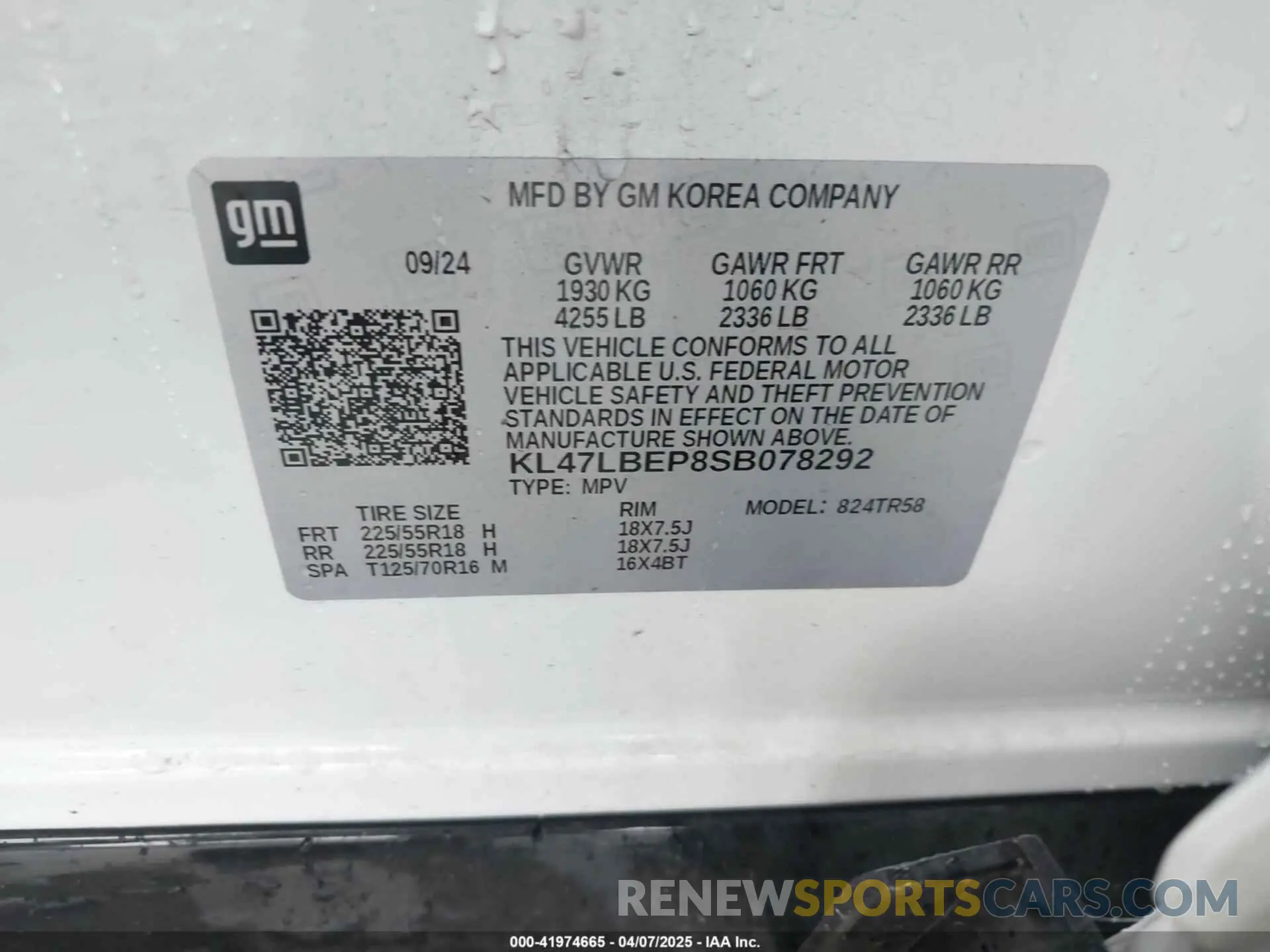 9 fotografías del automóvil dañado KL47LBEP8SB078292 BUICK ENVISTA 2025