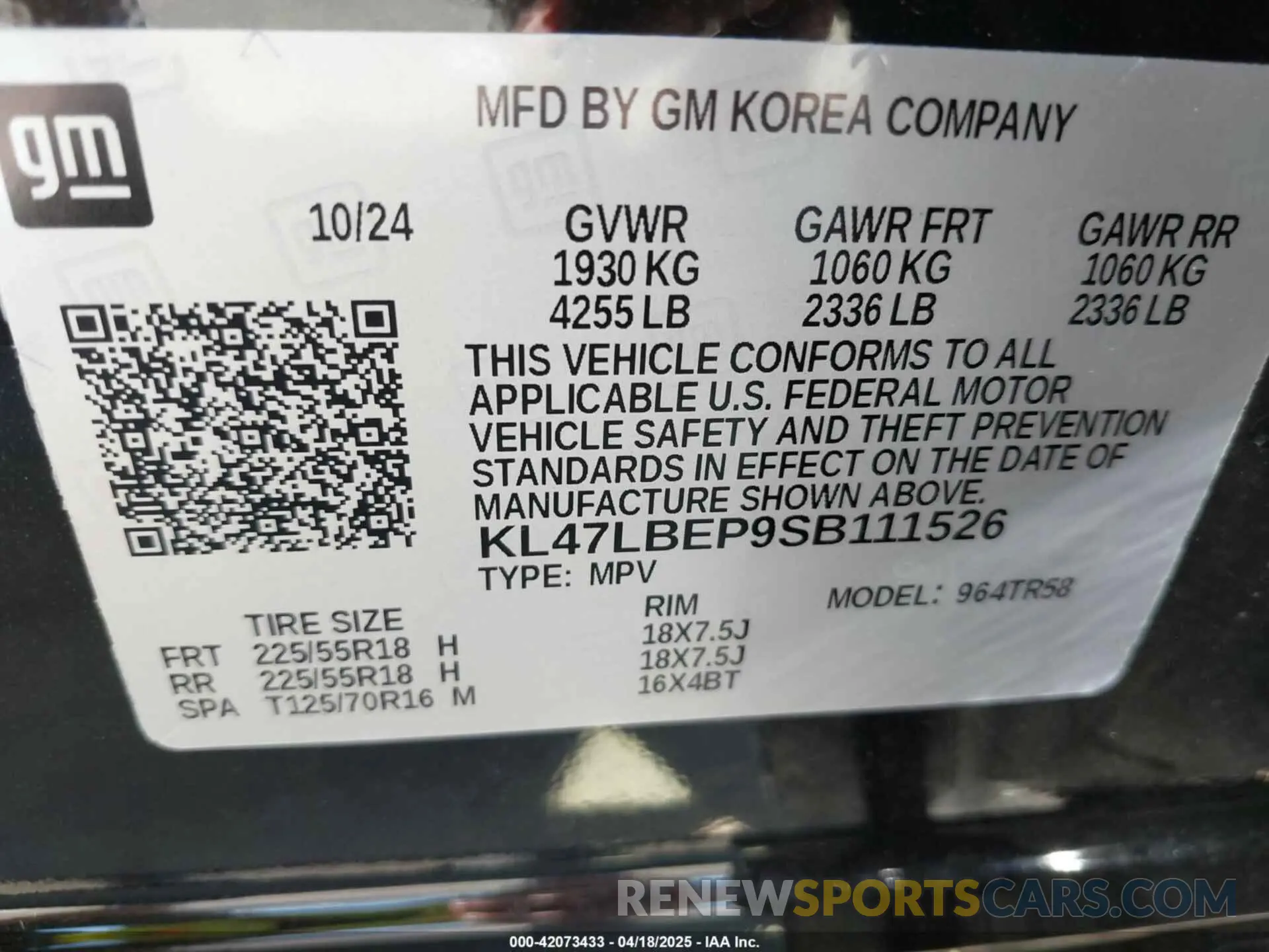 9 fotografías del automóvil dañado KL47LBEP9SB111526 BUICK ENVISTA 2025