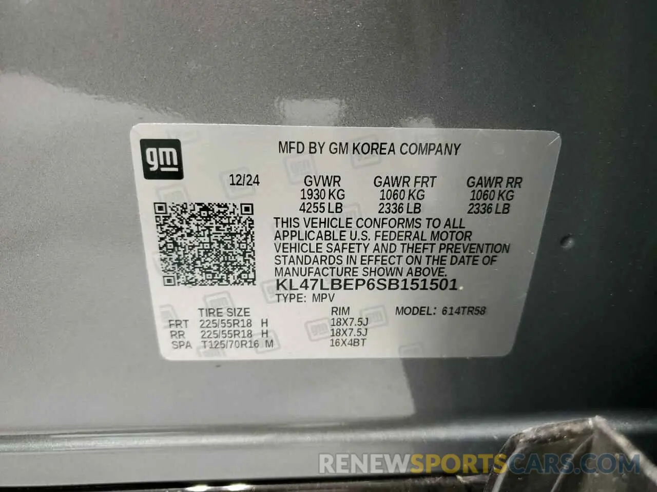 12 fotografías del automóvil dañado KL47LBEP6SB151501 BUICK ENVISTA SP 2025