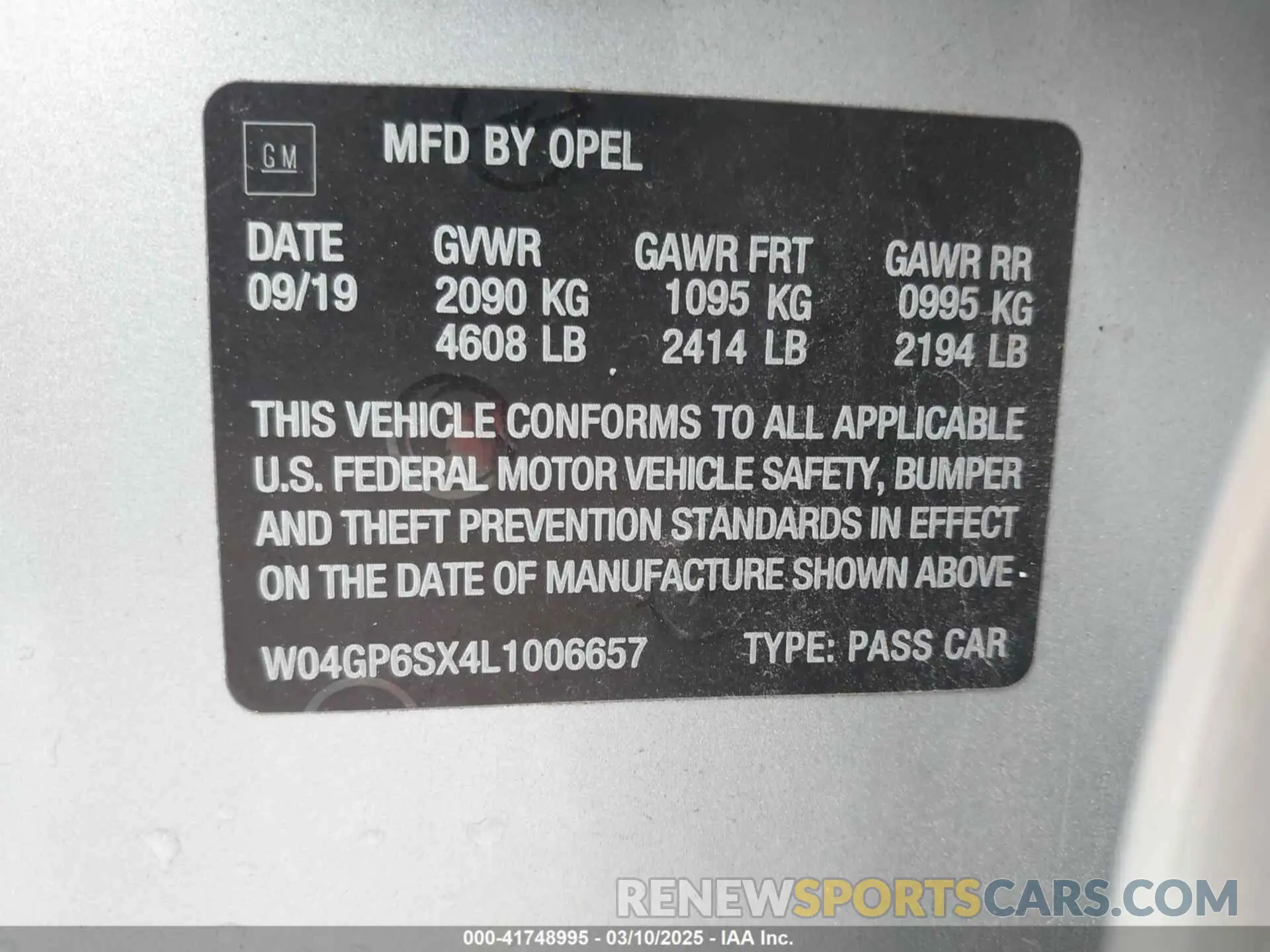 9 fotografías del automóvil dañado W04GP6SX4L1006657 BUICK REGAL SPORTBACK 2020