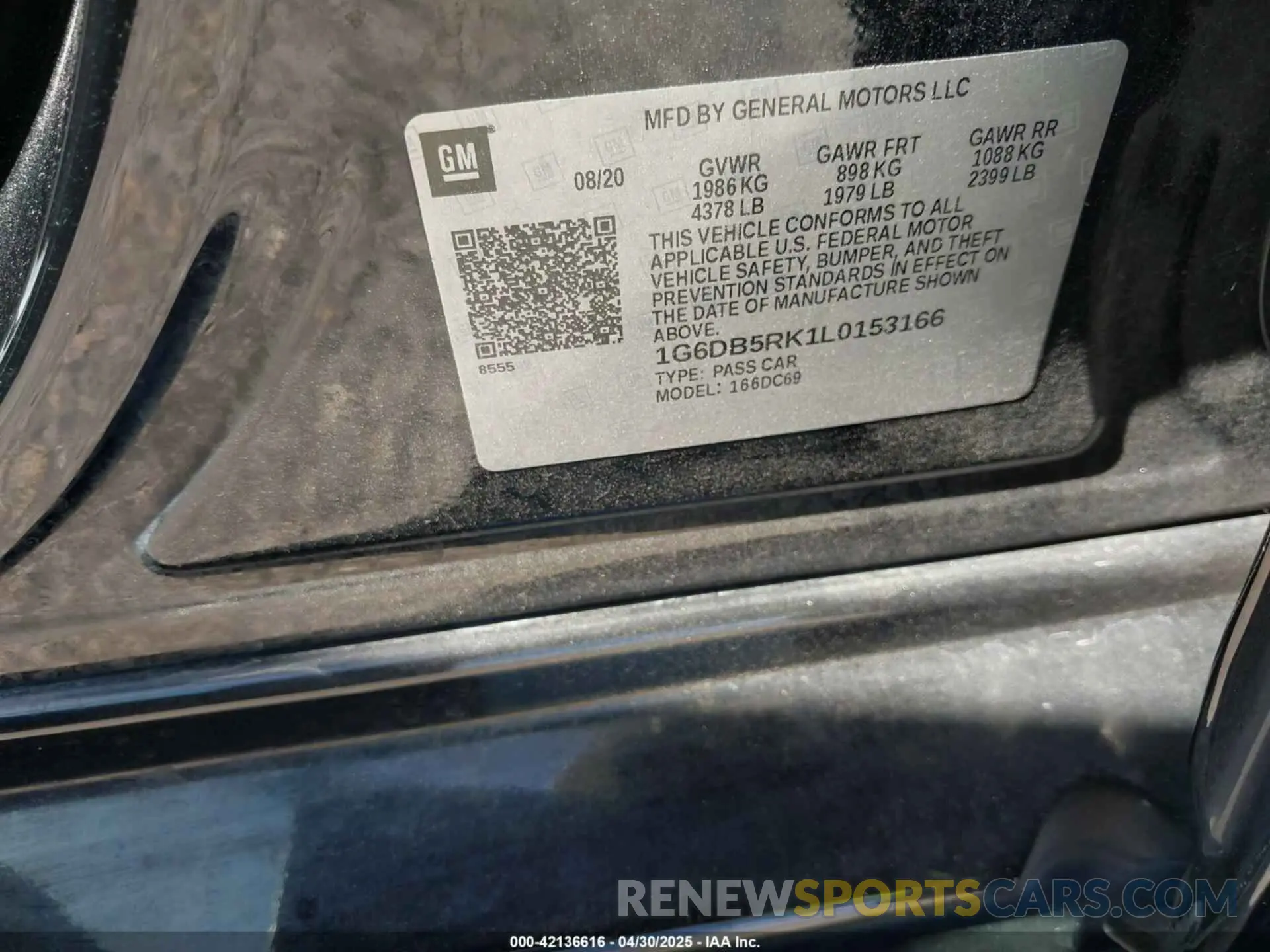 9 fotografías del automóvil dañado 1G6DB5RK1L0153166 CADILLAC CT4 2020