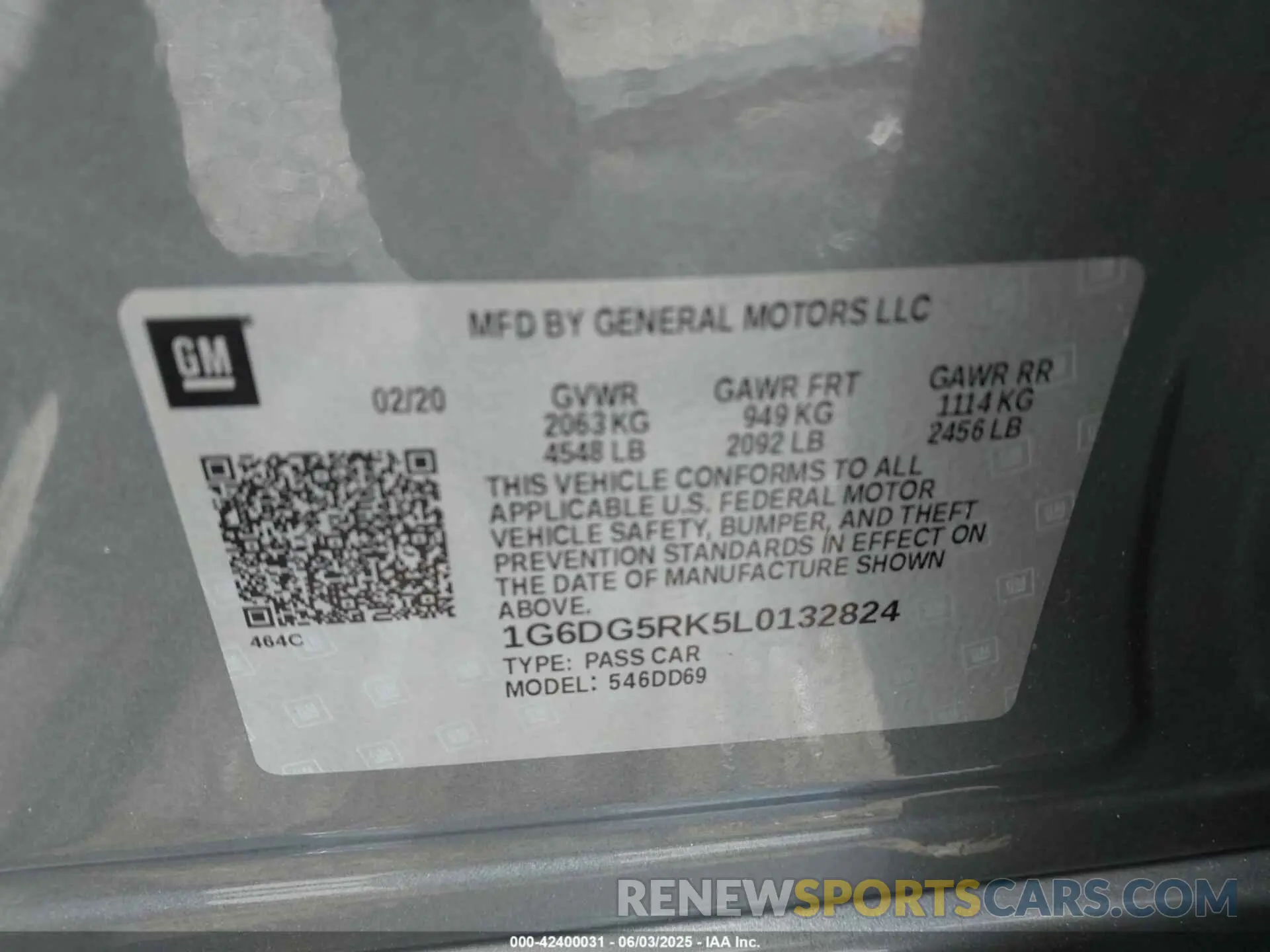 9 fotografías del automóvil dañado 1G6DG5RK5L0132824 CADILLAC CT4 2020