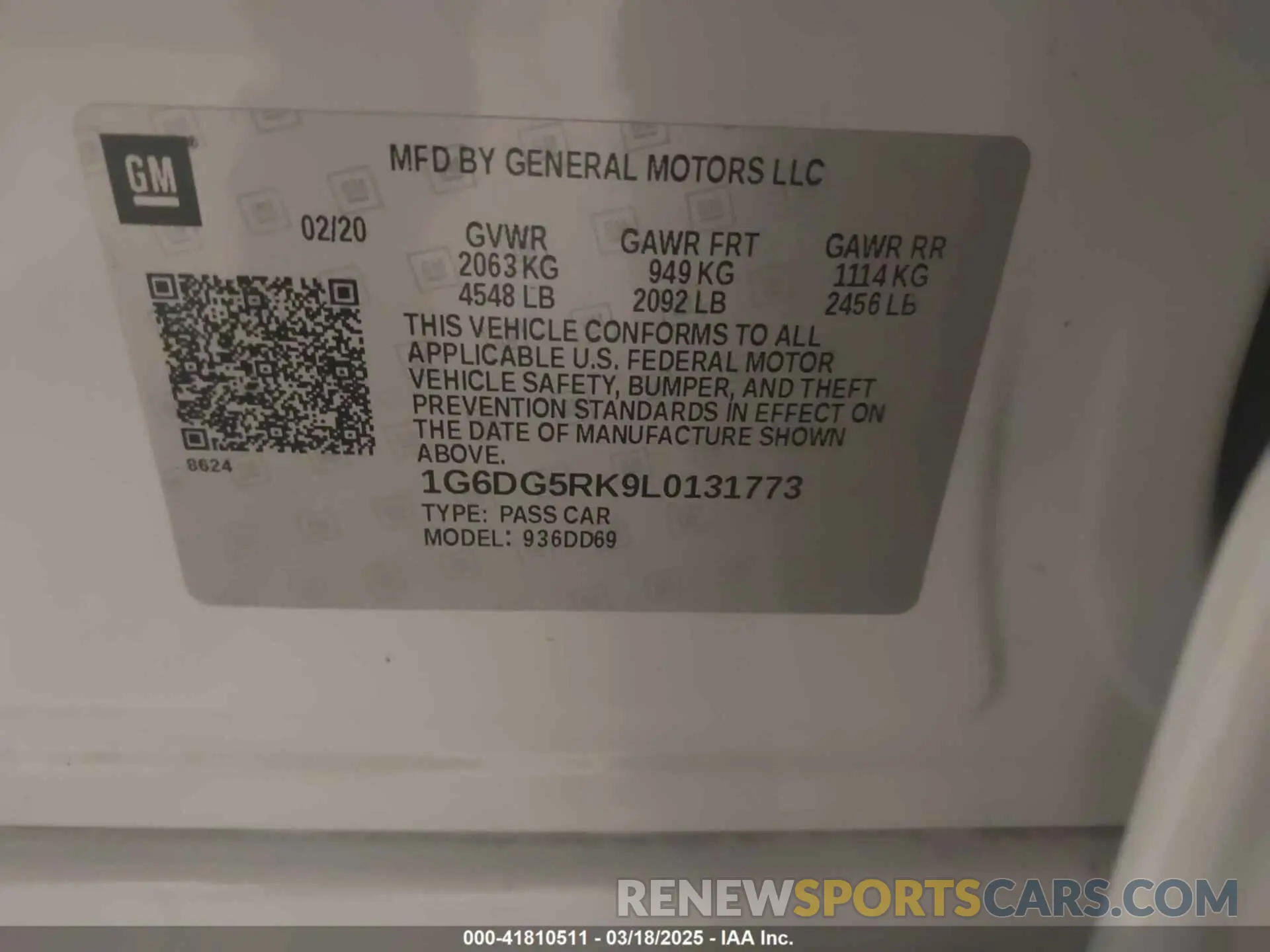 9 fotografías del automóvil dañado 1G6DG5RK9L0131773 CADILLAC CT4 2020
