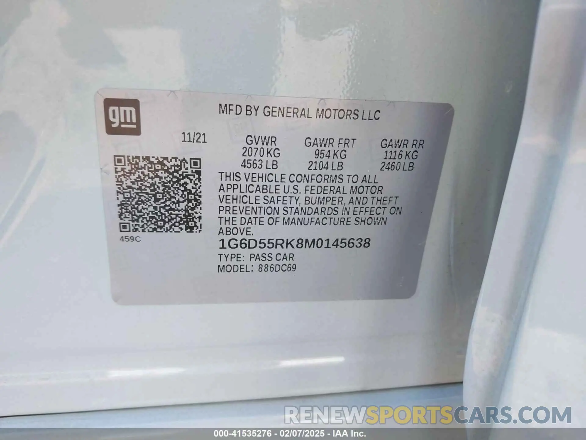 9 fotografías del automóvil dañado 1G6D55RK8M0145638 CADILLAC CT4 2021