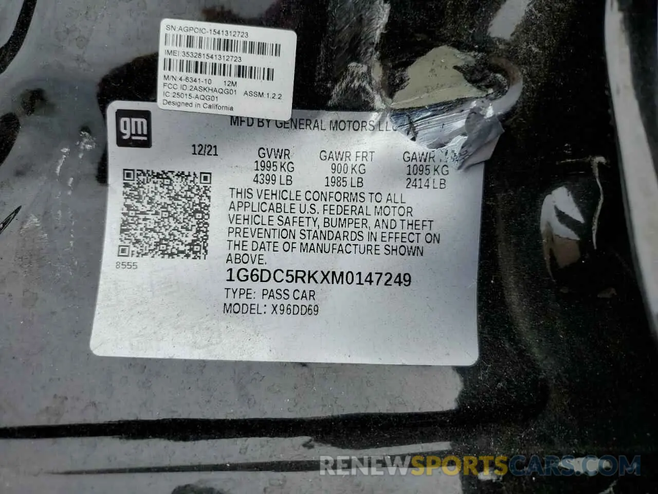 12 fotografías del automóvil dañado 1G6DC5RKXM0147249 CADILLAC CT4 2021
