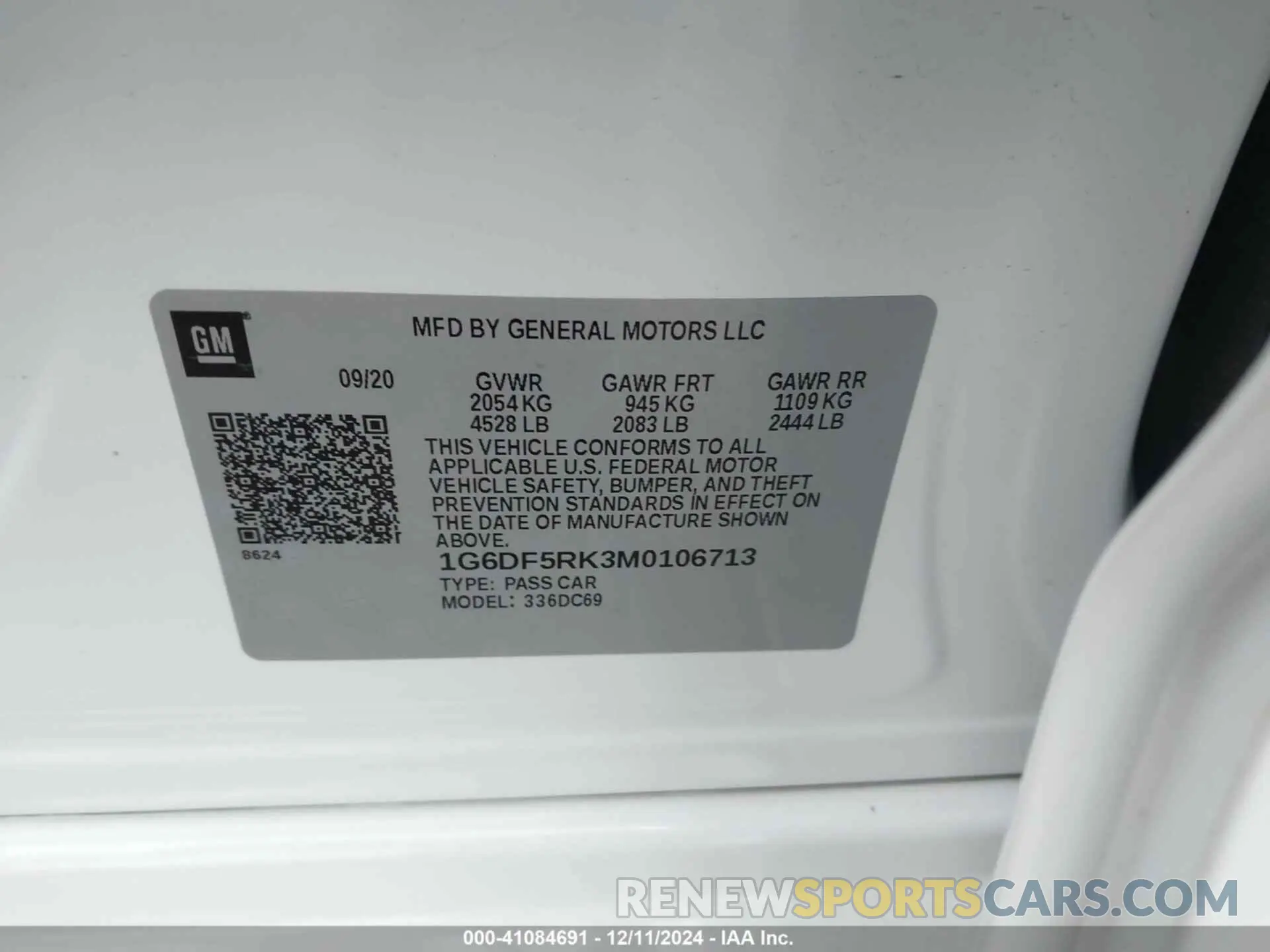 9 fotografías del automóvil dañado 1G6DF5RK3M0106713 CADILLAC CT4 2021