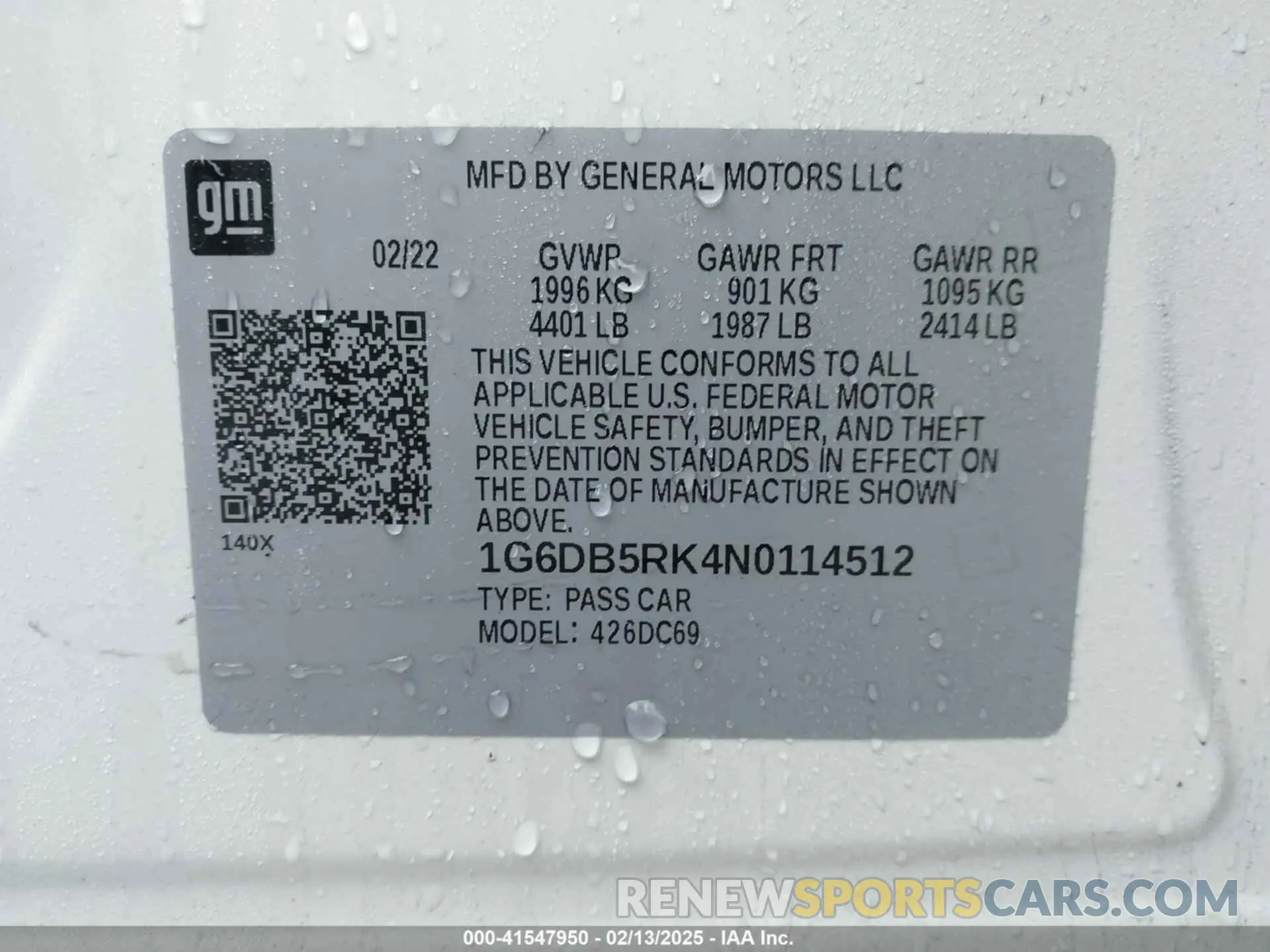 9 fotografías del automóvil dañado 1G6DB5RK4N0114512 CADILLAC CT4 2022