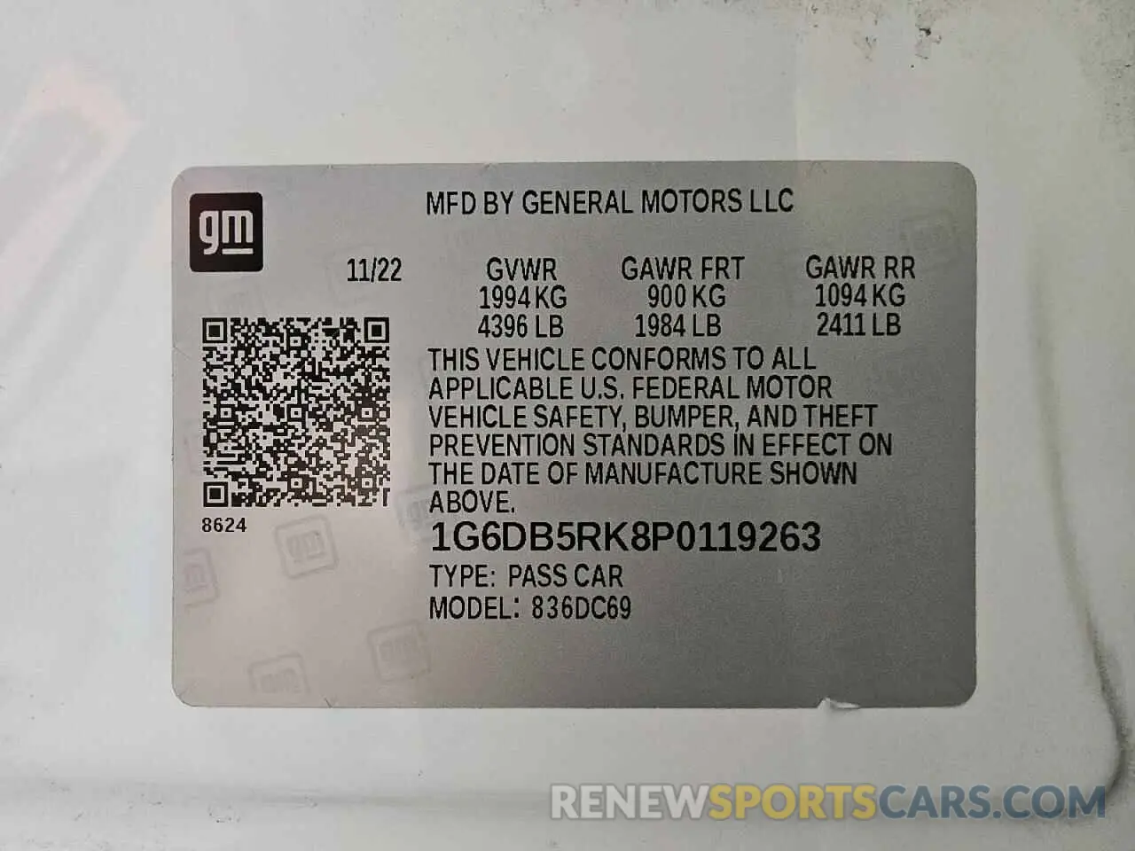 13 fotografías del automóvil dañado 1G6DB5RK8P0119263 CADILLAC CT4 2023