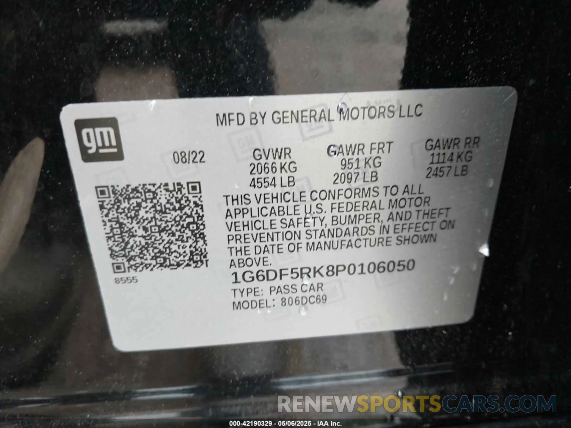 9 fotografías del automóvil dañado 1G6DF5RK8P0106050 CADILLAC CT4 2023