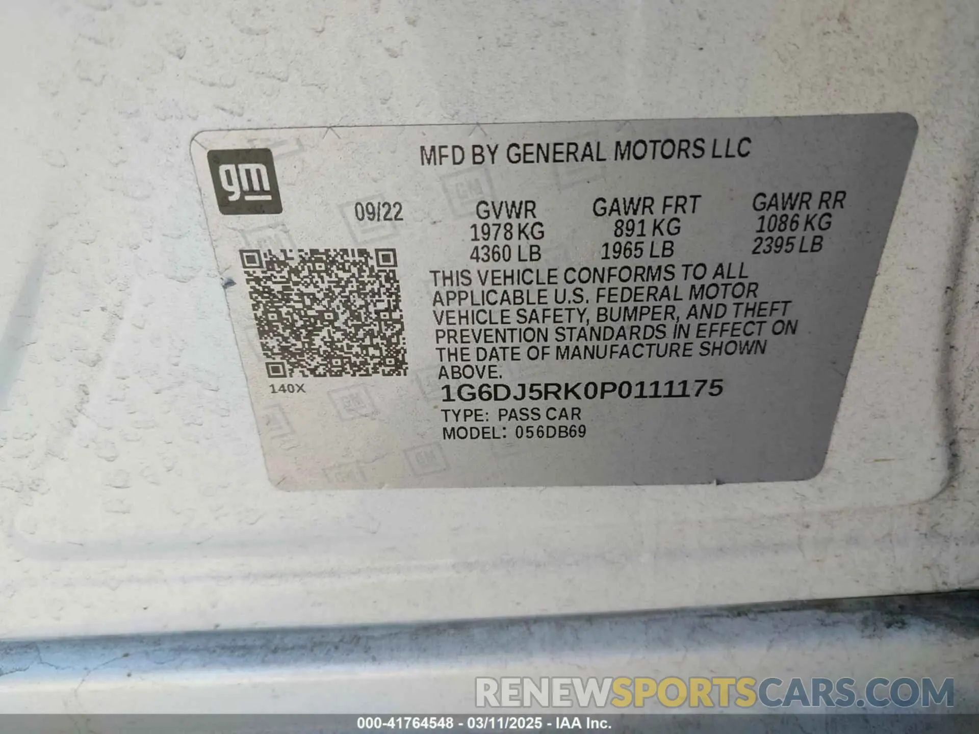 9 fotografías del automóvil dañado 1G6DJ5RK0P0111175 CADILLAC CT4 2023