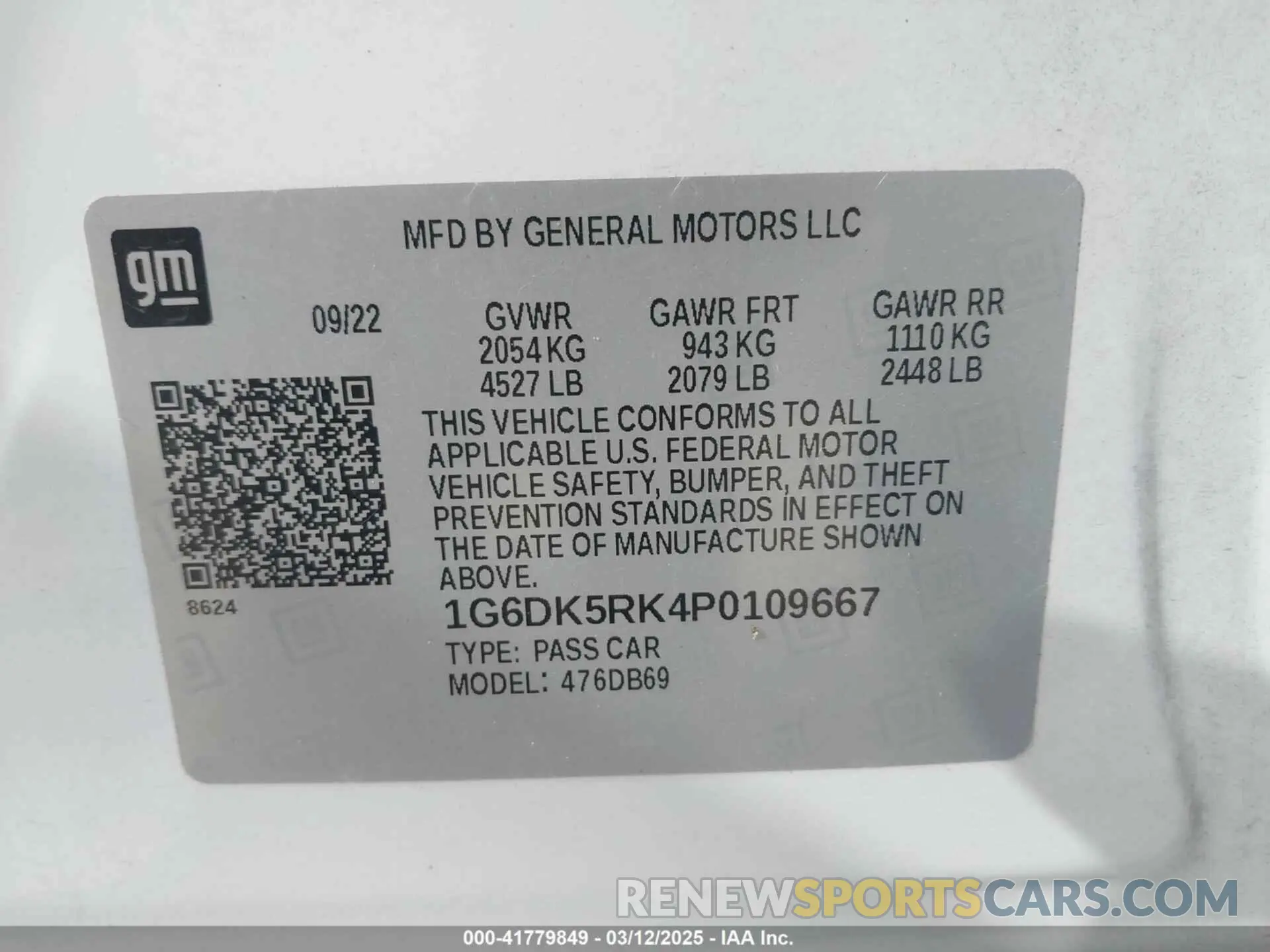 9 fotografías del automóvil dañado 1G6DK5RK4P0109667 CADILLAC CT4 2023