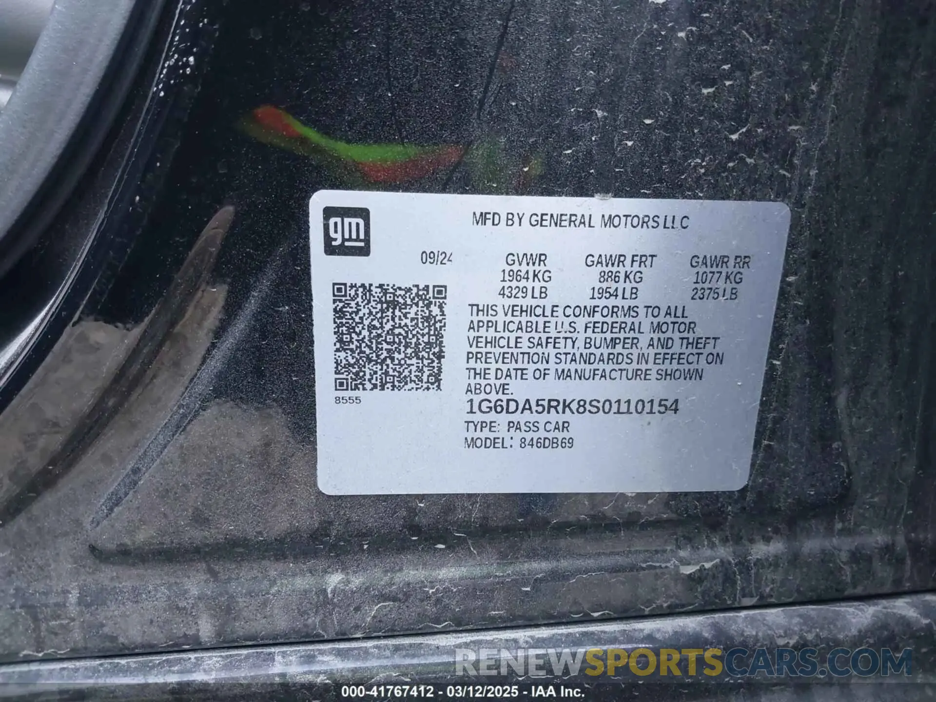 9 fotografías del automóvil dañado 1G6DA5RK8S0110154 CADILLAC CT4 2025
