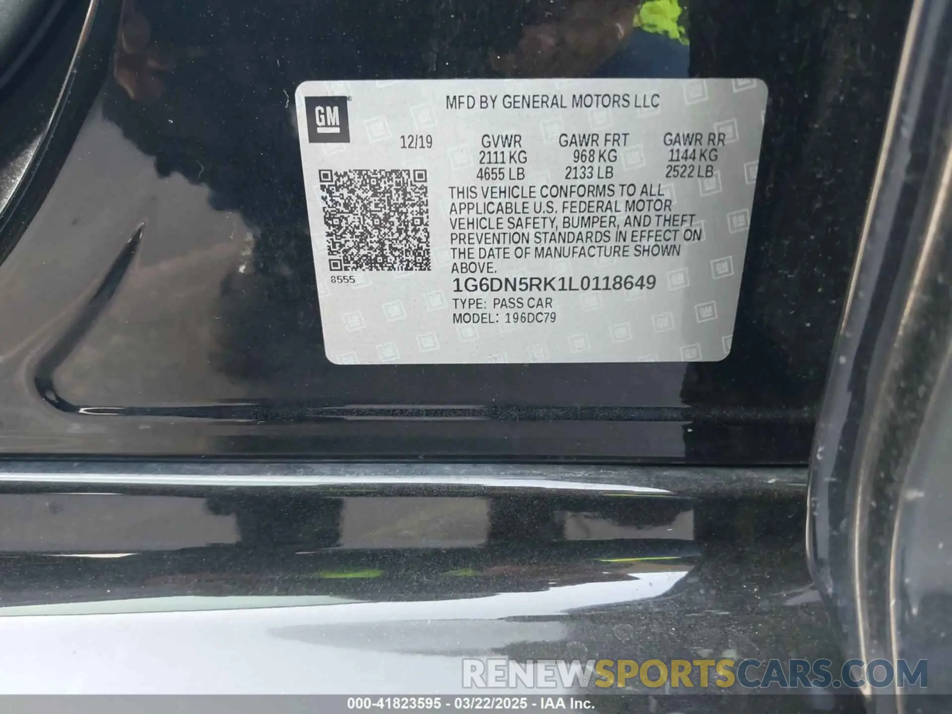 9 fotografías del automóvil dañado 1G6DN5RK1L0118649 CADILLAC CT5 2020
