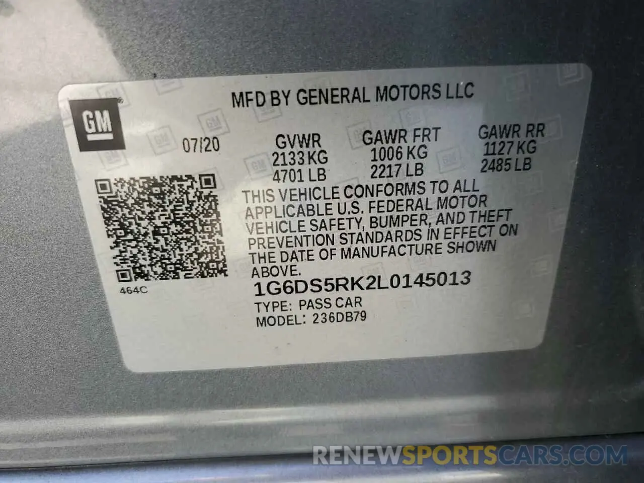 12 fotografías del automóvil dañado 1G6DS5RK2L0145013 CADILLAC CT5 2020