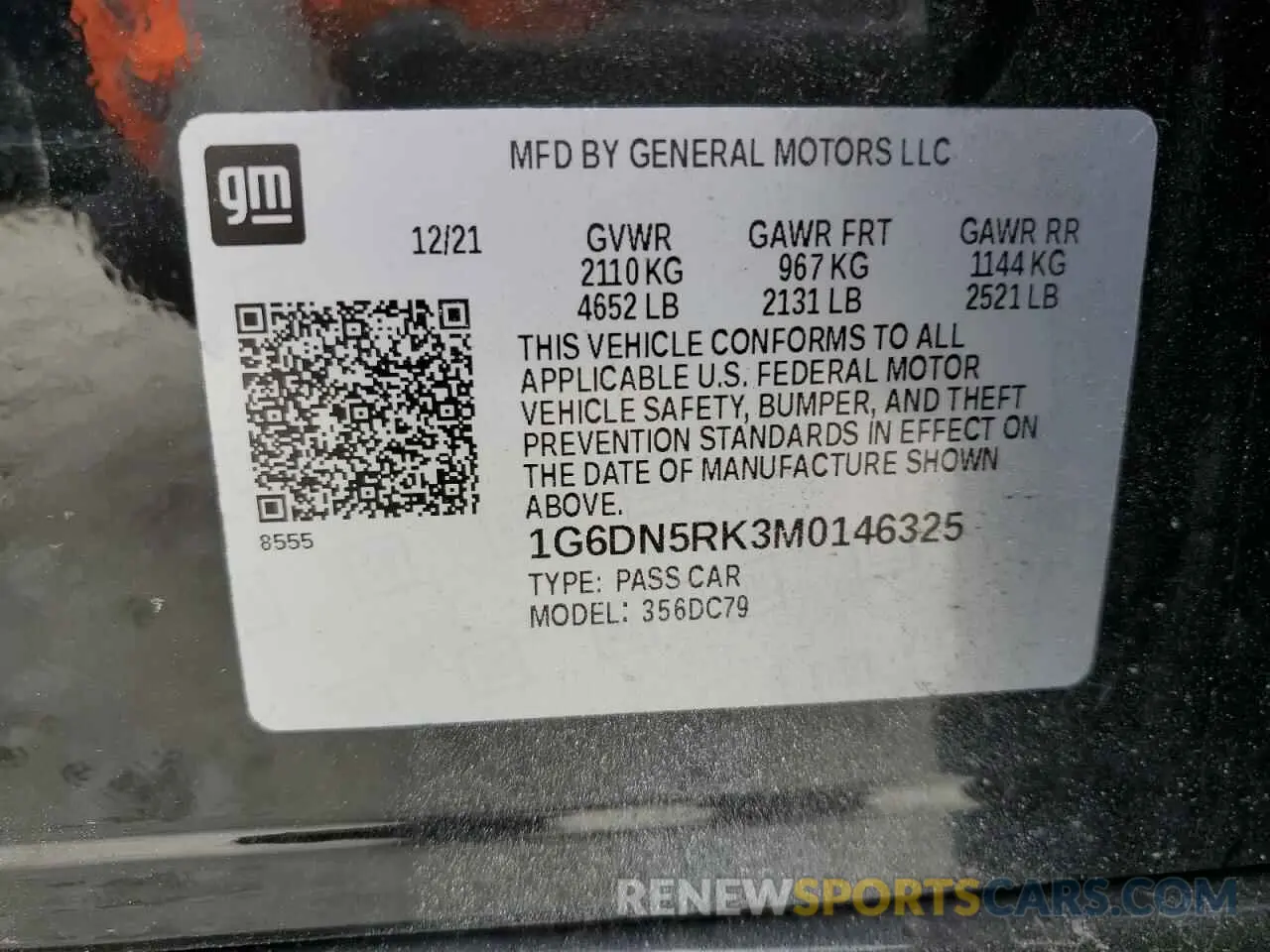 12 fotografías del automóvil dañado 1G6DN5RK3M0146325 CADILLAC CT5 2021