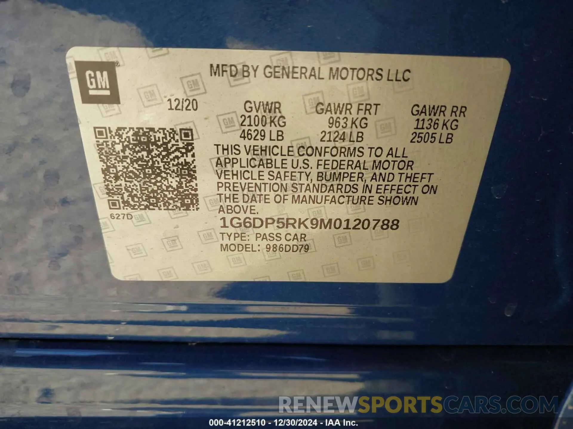 9 fotografías del automóvil dañado 1G6DP5RK9M0120788 CADILLAC CT5 2021