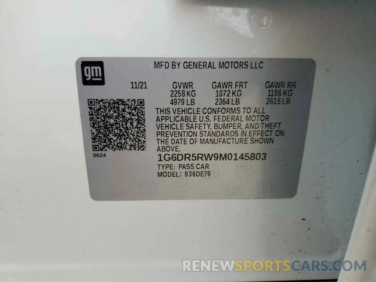 12 fotografías del automóvil dañado 1G6DR5RW9M0145803 CADILLAC CT5 2021
