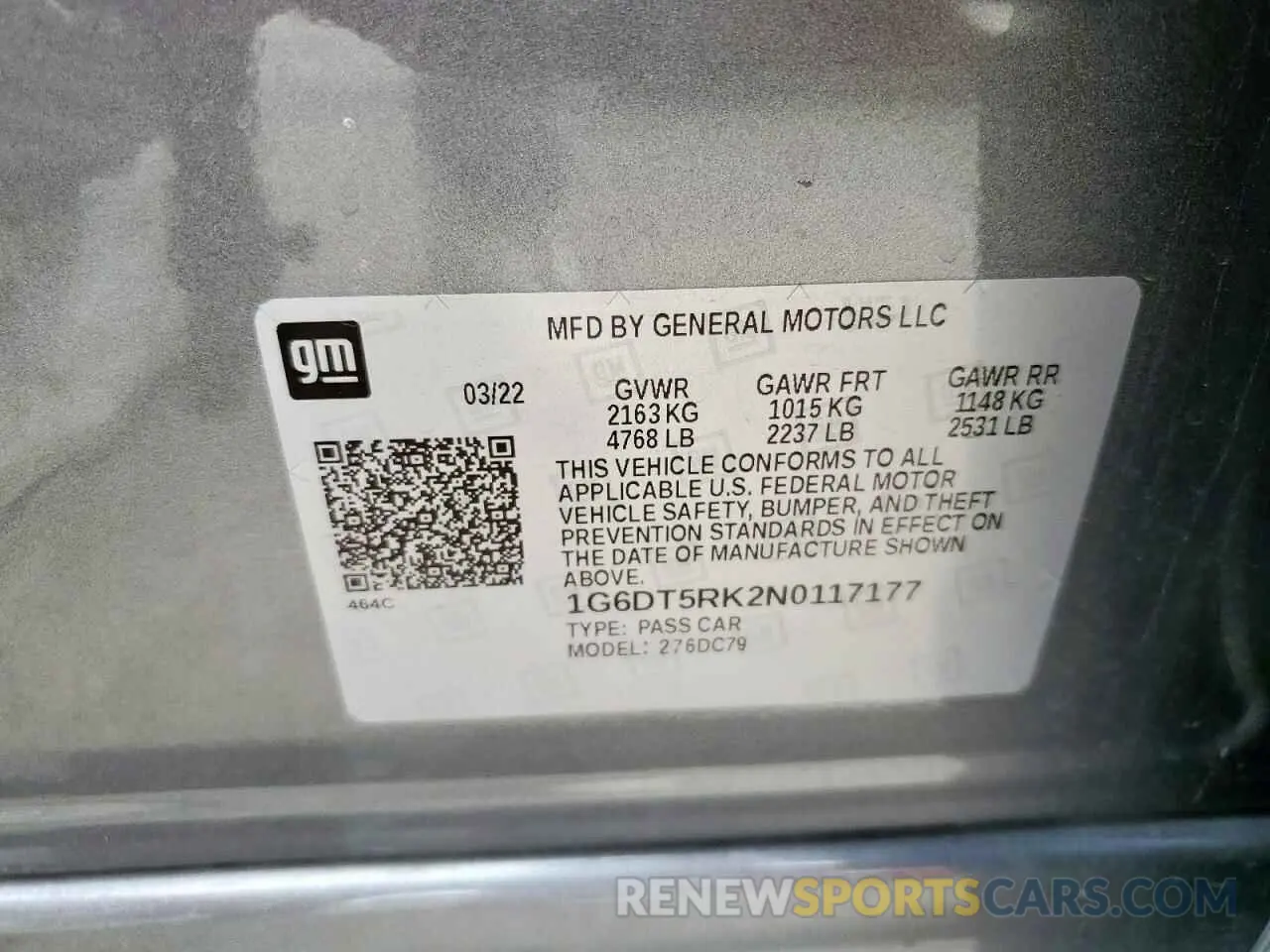 12 fotografías del automóvil dañado 1G6DT5RK2N0117177 CADILLAC CT5 2022