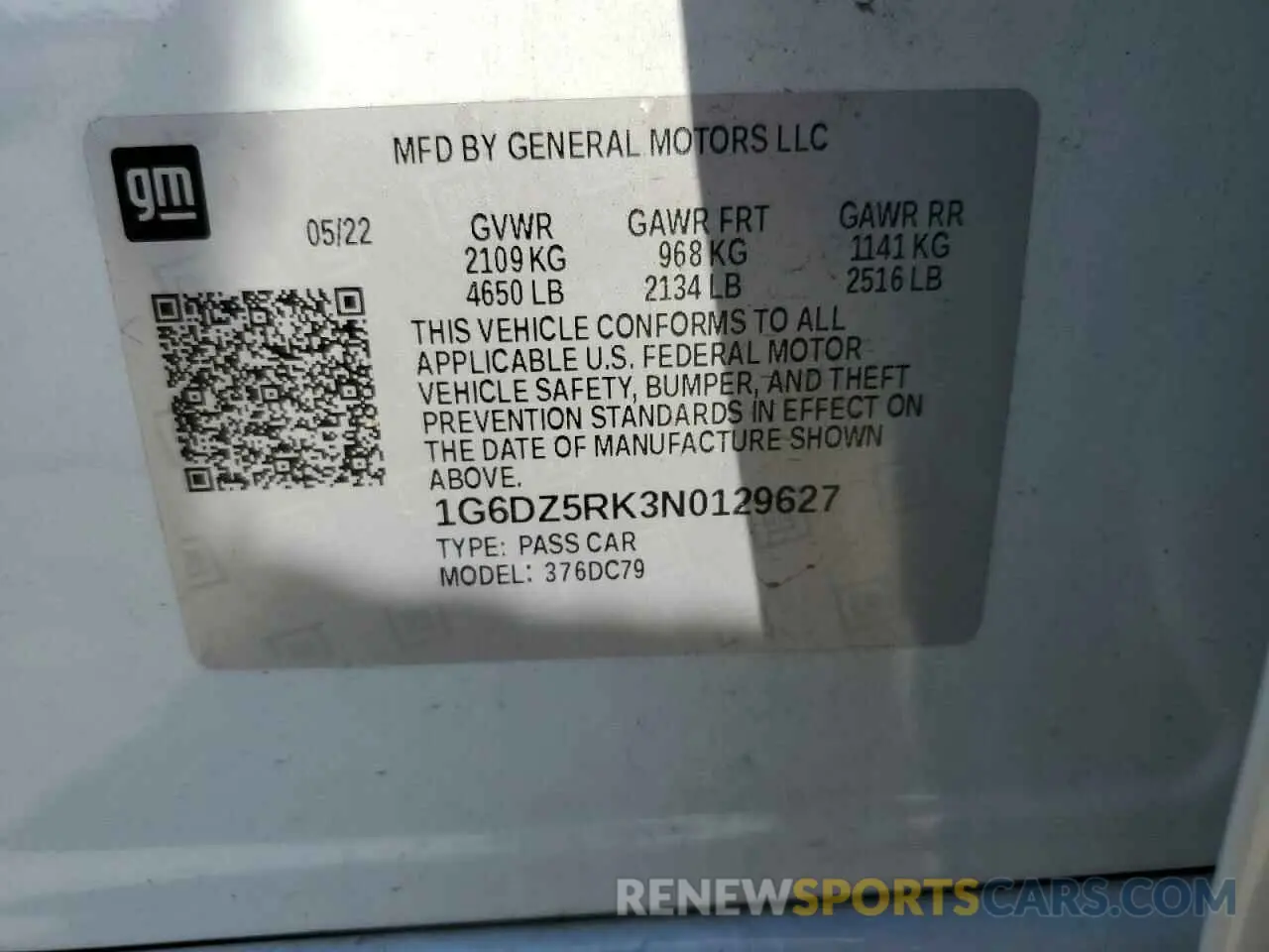 12 fotografías del automóvil dañado 1G6DZ5RK3N0129627 CADILLAC CT5 2022