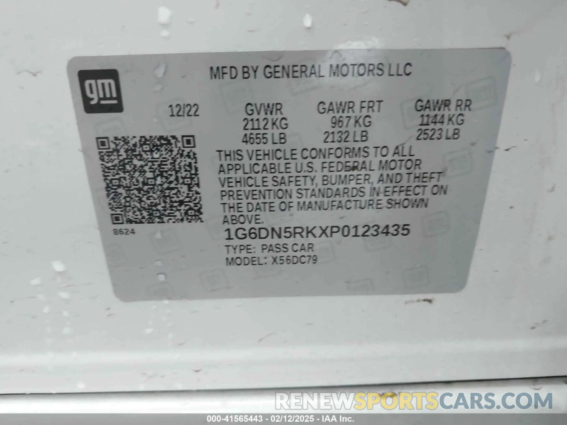 9 fotografías del automóvil dañado 1G6DN5RKXP0123435 CADILLAC CT5 2023