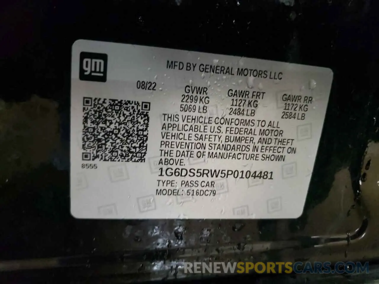 13 fotografías del automóvil dañado 1G6DS5RW5P0104481 CADILLAC CT5 2023