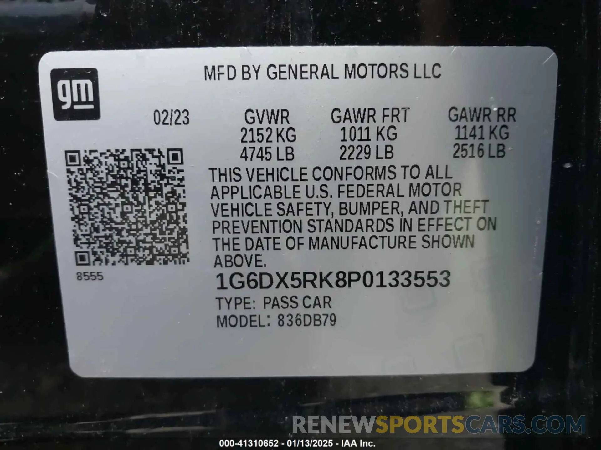 9 fotografías del automóvil dañado 1G6DX5RK8P0133553 CADILLAC CT5 2023