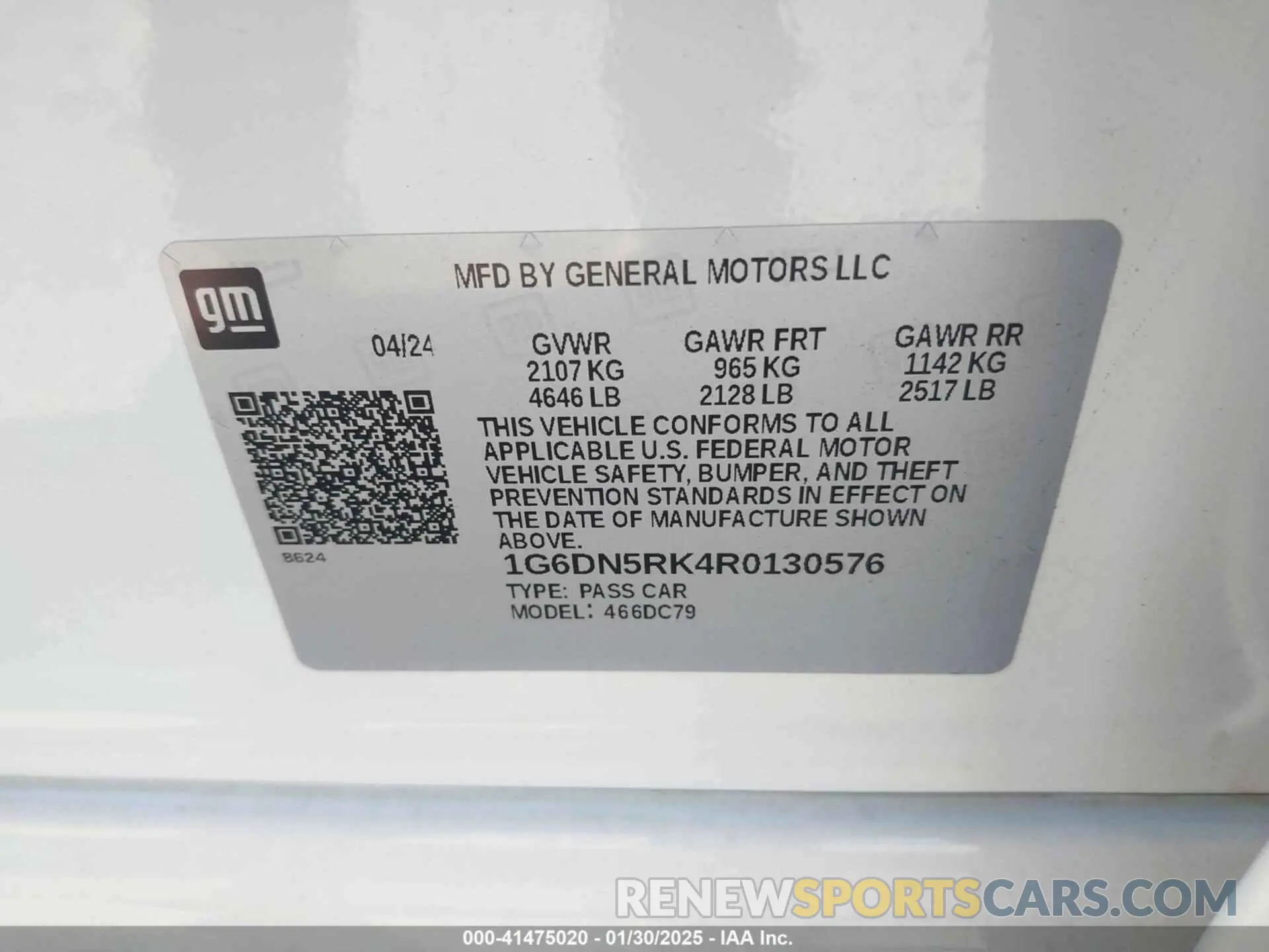 9 fotografías del automóvil dañado 1G6DN5RK4R0130576 CADILLAC CT5 2024