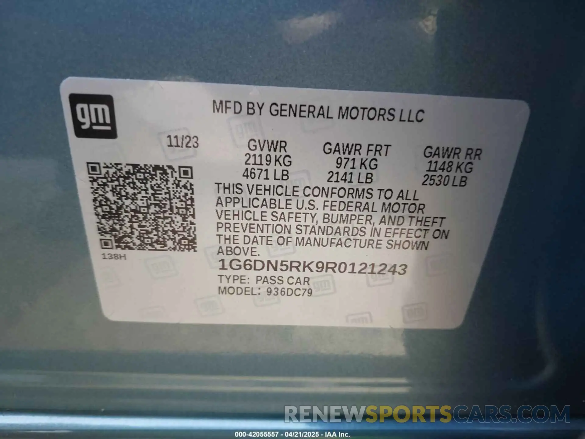 9 fotografías del automóvil dañado 1G6DN5RK9R0121243 CADILLAC CT5 2024