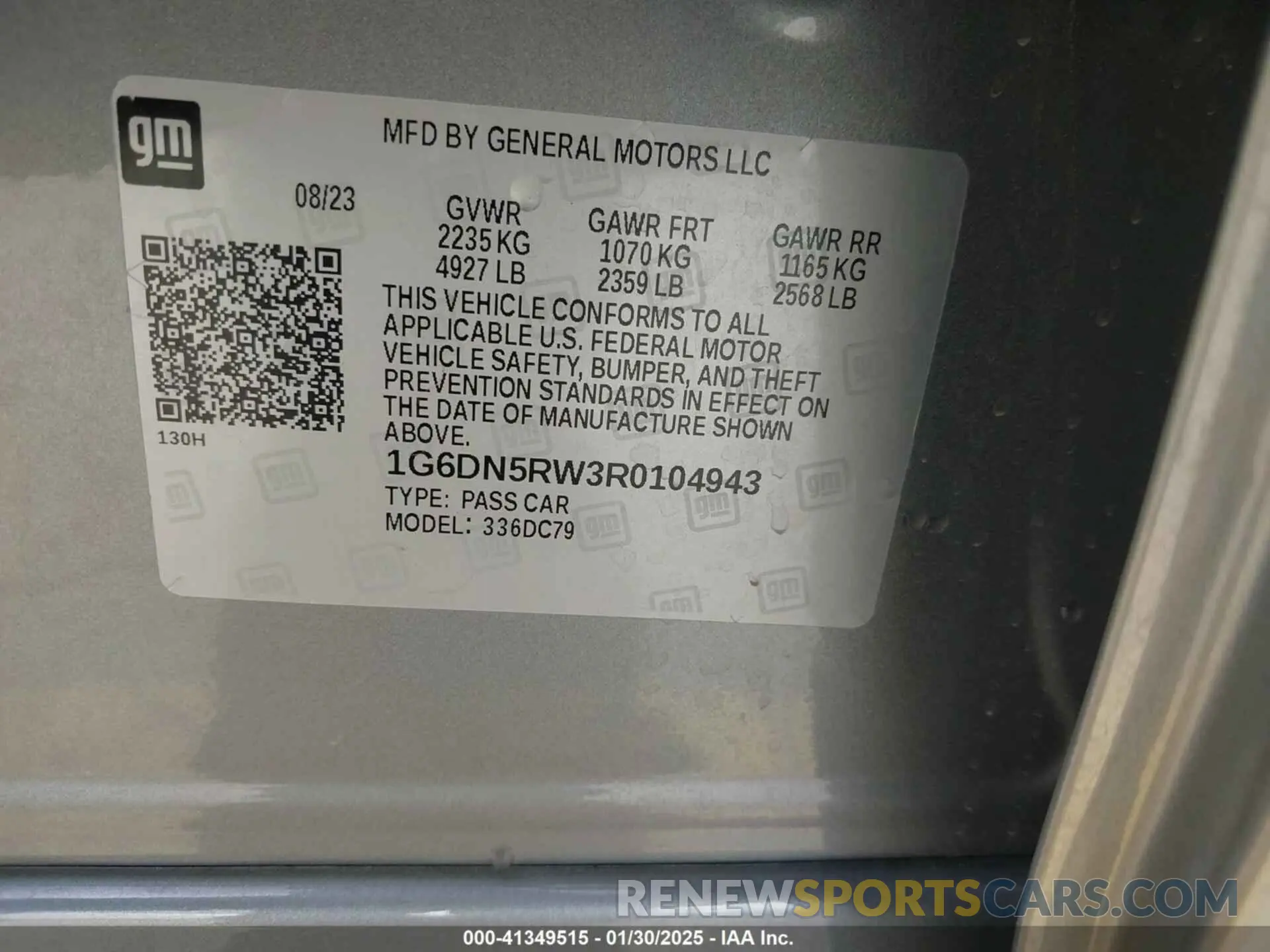 9 fotografías del automóvil dañado 1G6DN5RW3R0104943 CADILLAC CT5 2024