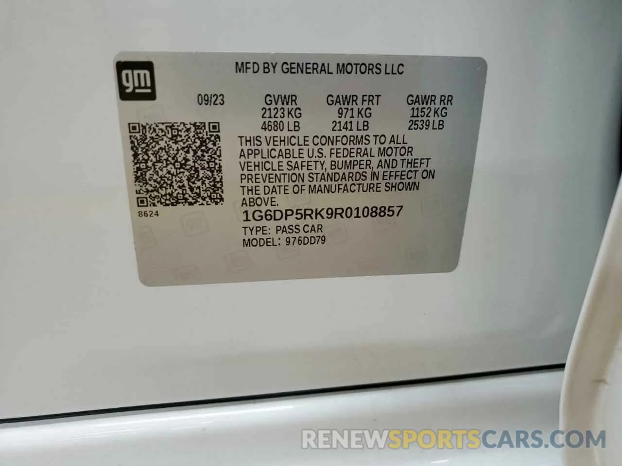 12 fotografías del automóvil dañado 1G6DP5RK9R0108857 CADILLAC CT5 2024