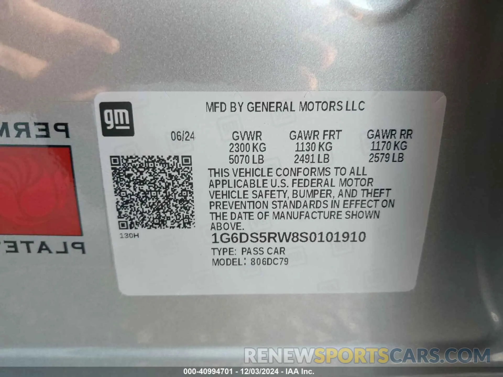 9 fotografías del automóvil dañado 1G6DS5RW8S0101910 CADILLAC CT5 2025