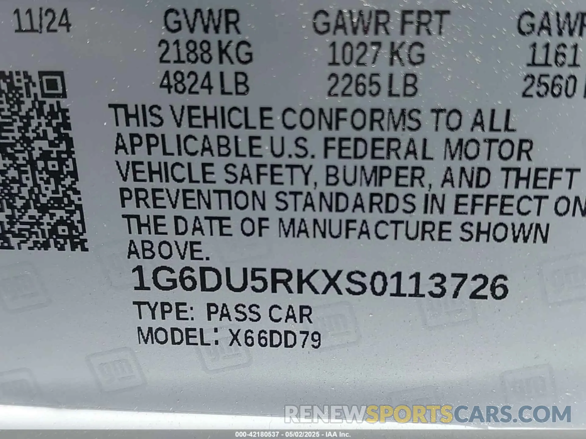9 fotografías del automóvil dañado 1G6DU5RKXS0113726 CADILLAC CT5 2025