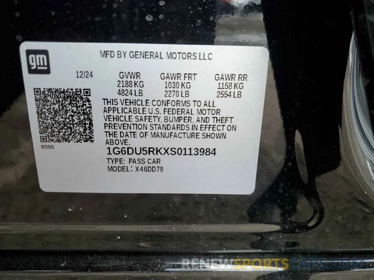 12 fotografías del automóvil dañado 1G6DU5RKXS0113984 CADILLAC CT5 2025