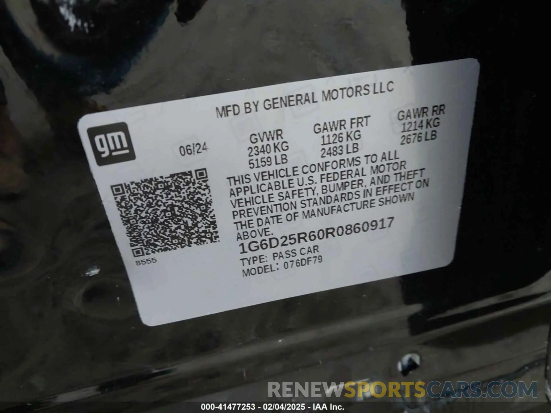 9 fotografías del automóvil dañado 1G6D25R60R0860917 CADILLAC CT5-V 2024