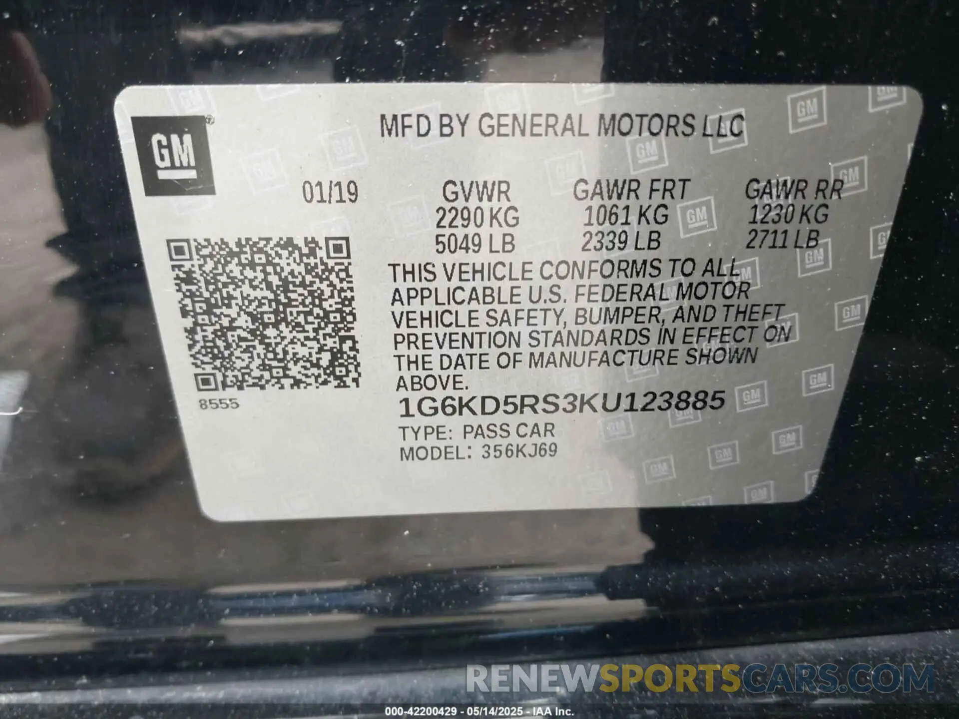 9 fotografías del automóvil dañado 1G6KD5RS3KU123885 CADILLAC CT6 2019