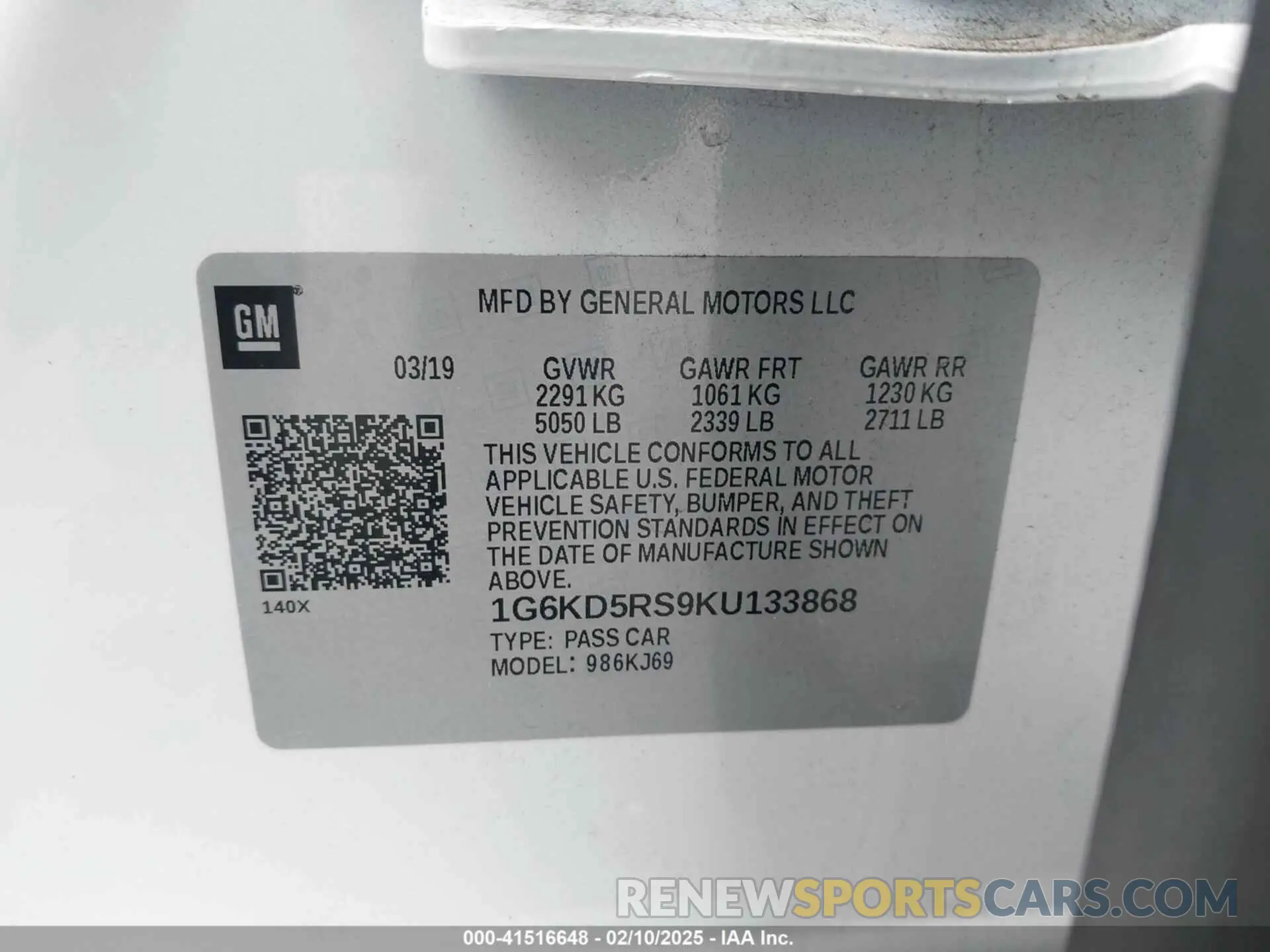 9 fotografías del automóvil dañado 1G6KD5RS9KU133868 CADILLAC CT6 2019